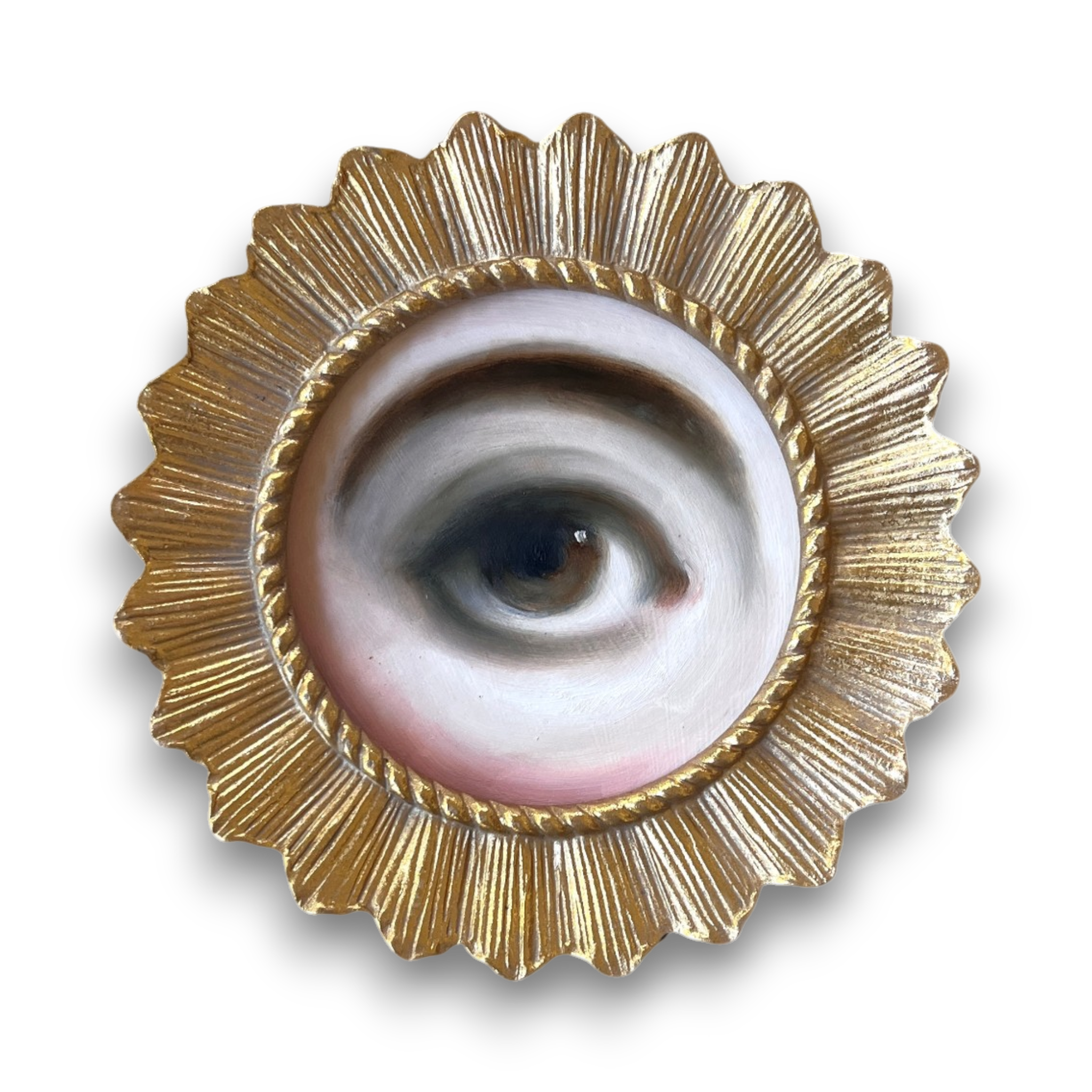 No. 3699 Lover's Eye Painting in a Gold Sunburst Frame