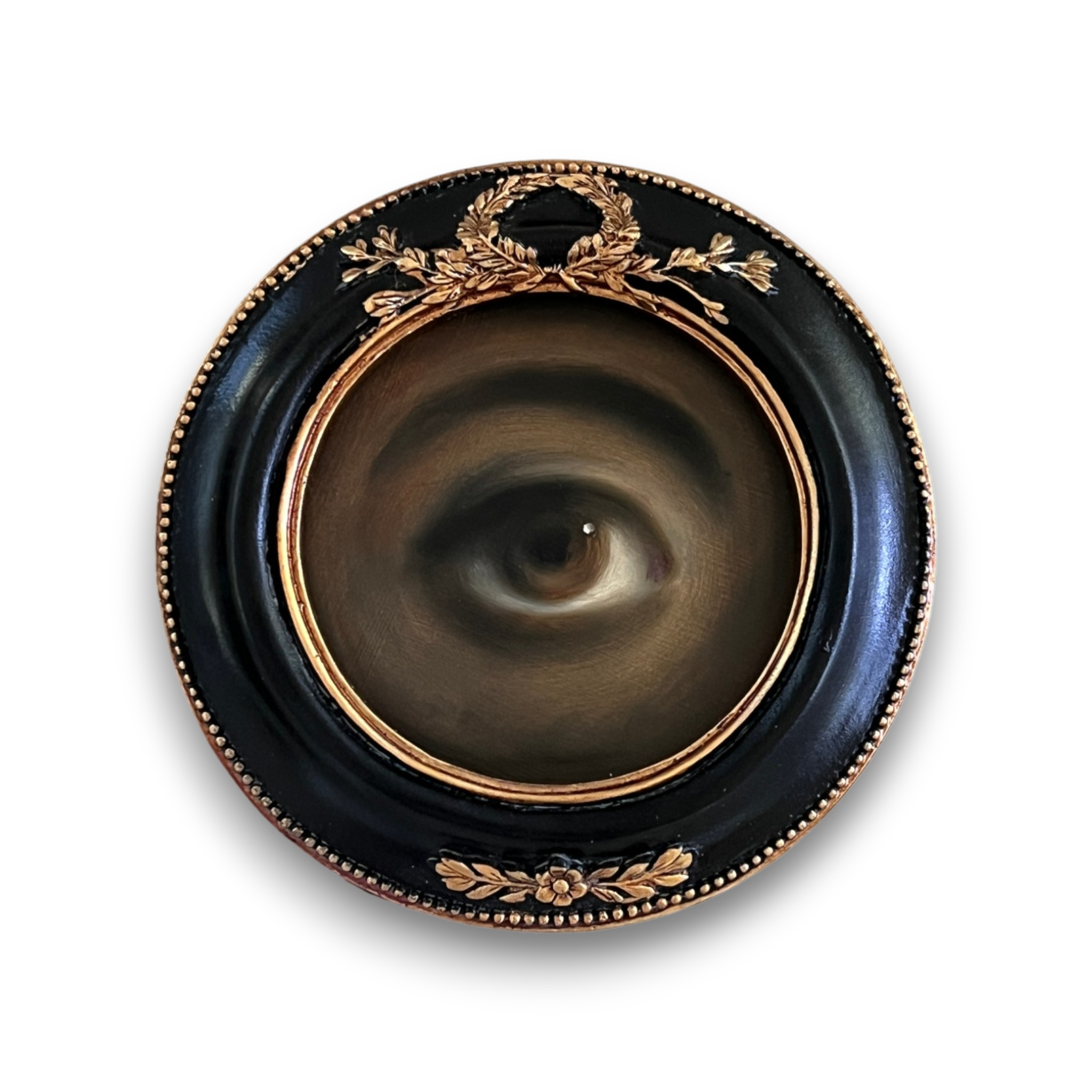 No. 3701 Lover's Eye Painting in a Black & Gold Neoclassical Frame