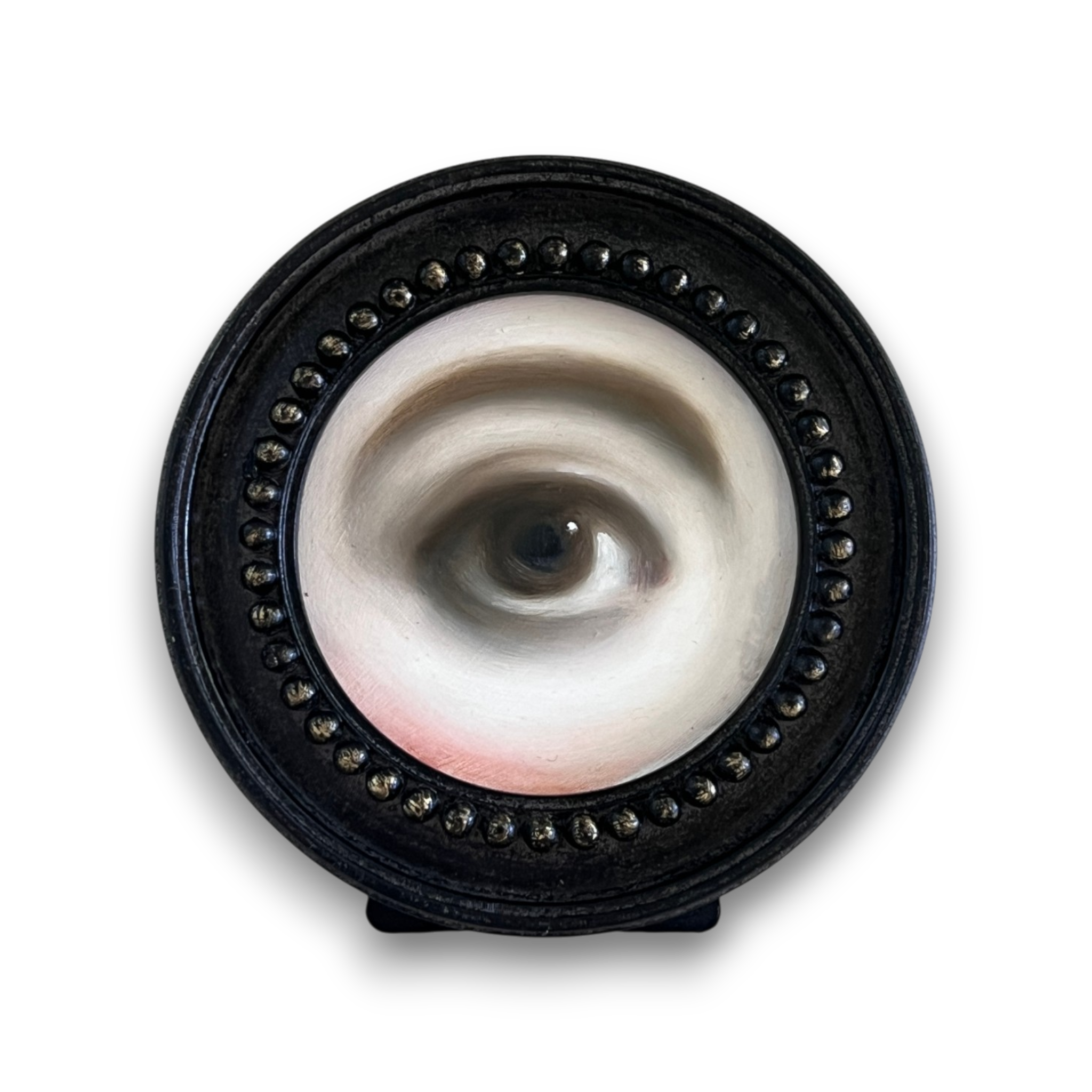 No. 3715 Lover's Eye Painting in a Beaded Black Frame