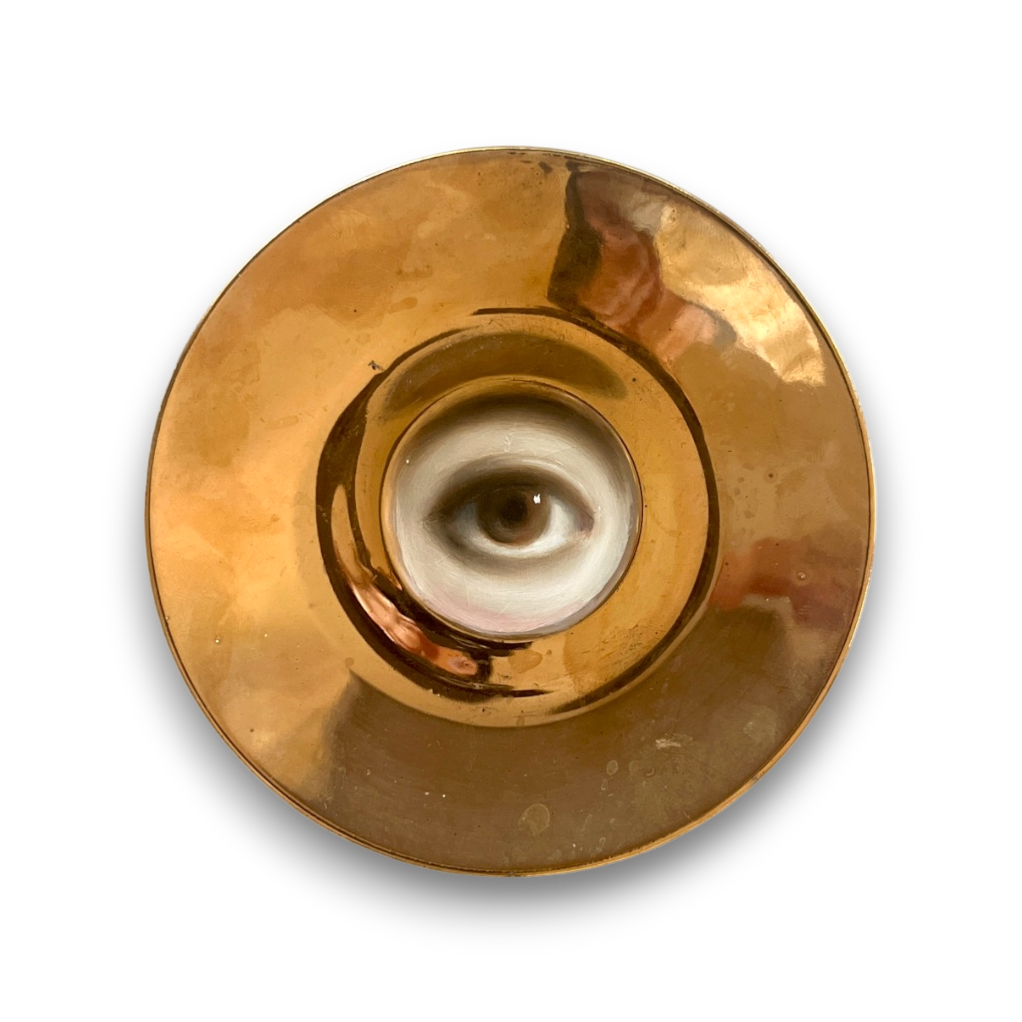 No. 3766 Lover’s Eye Painting on a Gold Luster Plate