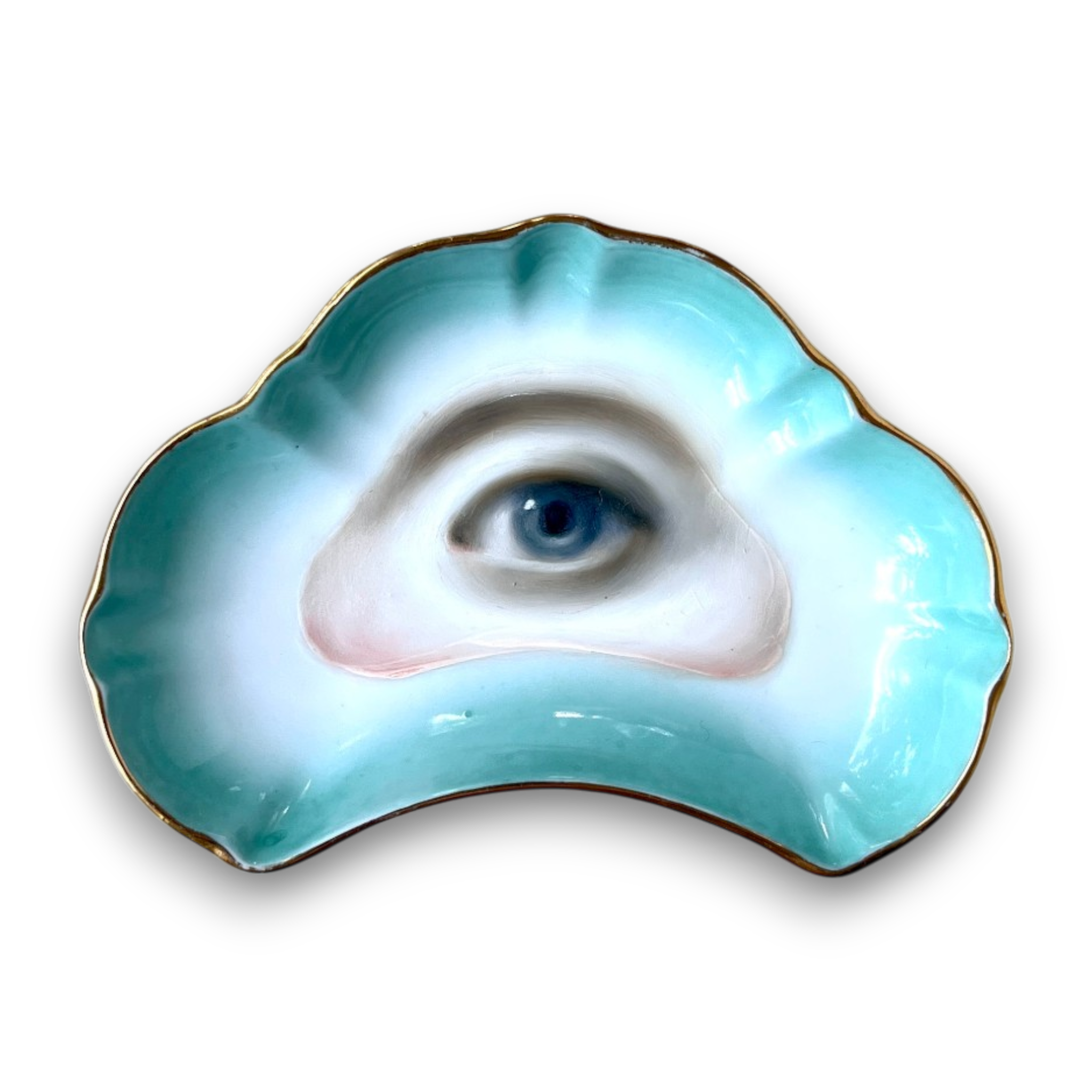 No. 3788 Lover’s Eye Painting on a French Limoges Trefoil Plate