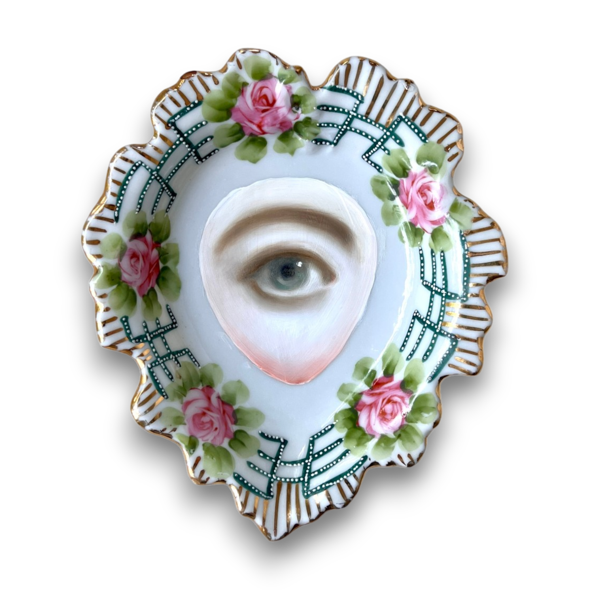 No. 3791 Lover’s Eye Painting on a Leaf Dish