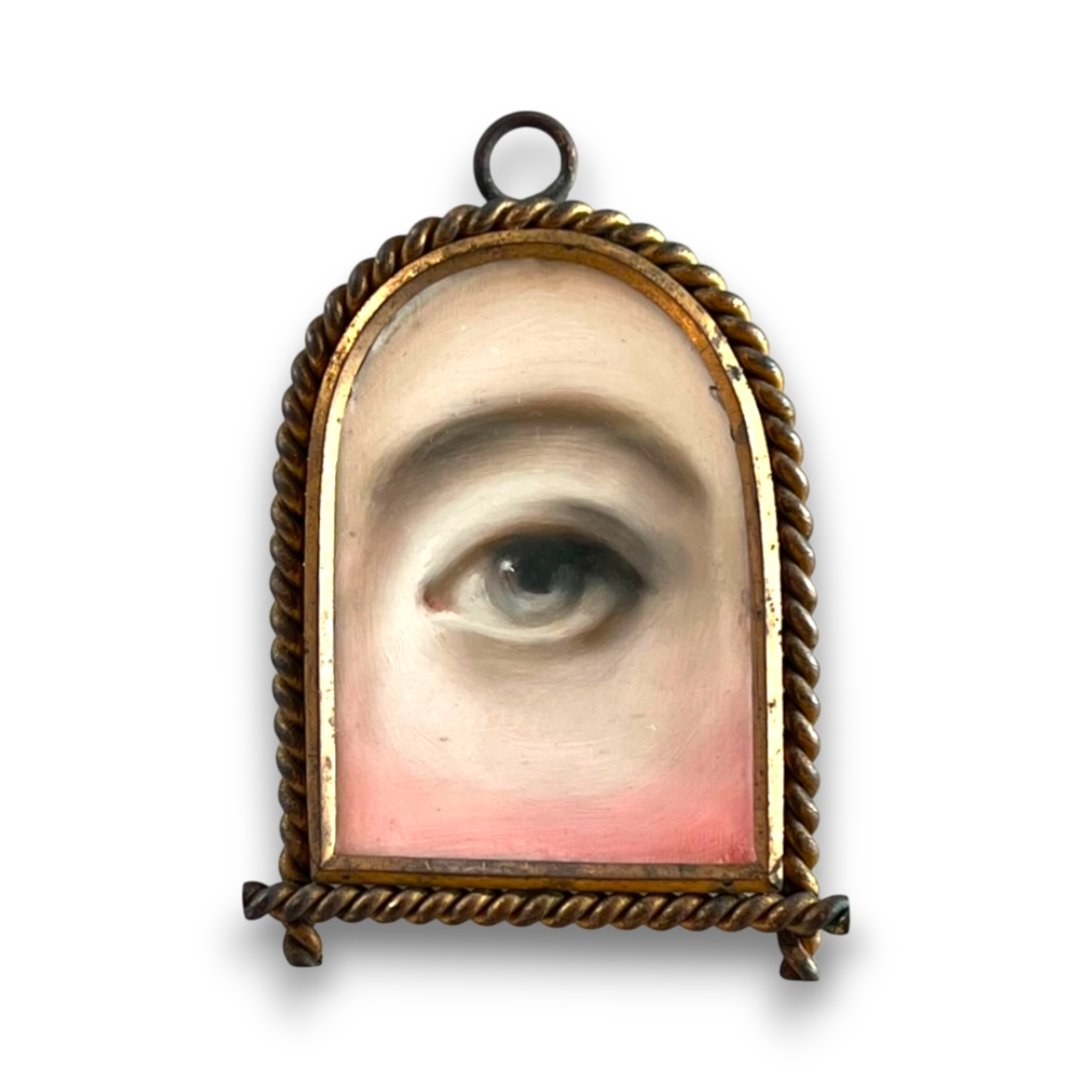 No. 2817 Lover's Eye Painting in an Arched Victorian Frame