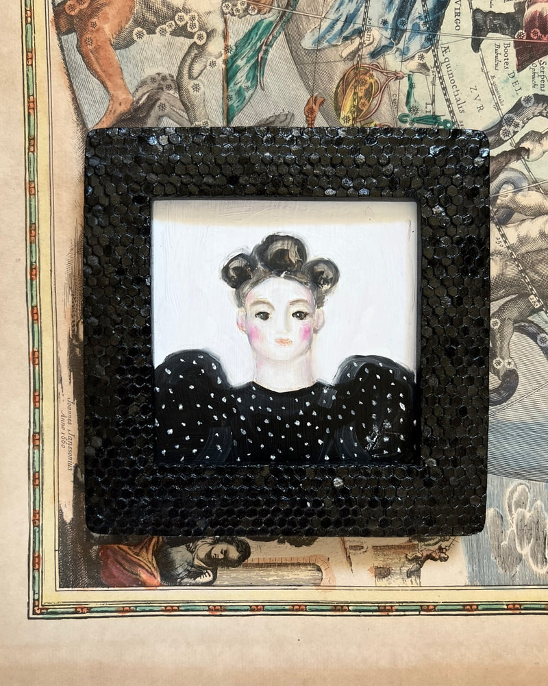 Storybook Portrait of a Lady in a Polka Dot Dress