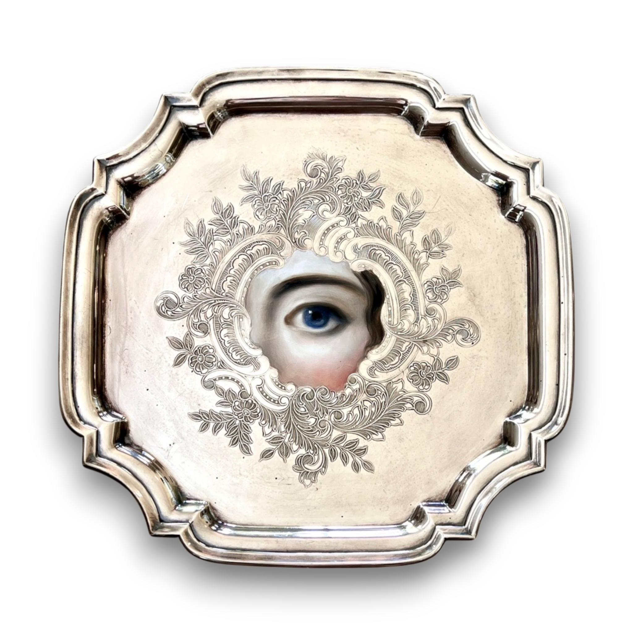 No. 3816 Lover’s Eye Painting on a Louis XV Tray