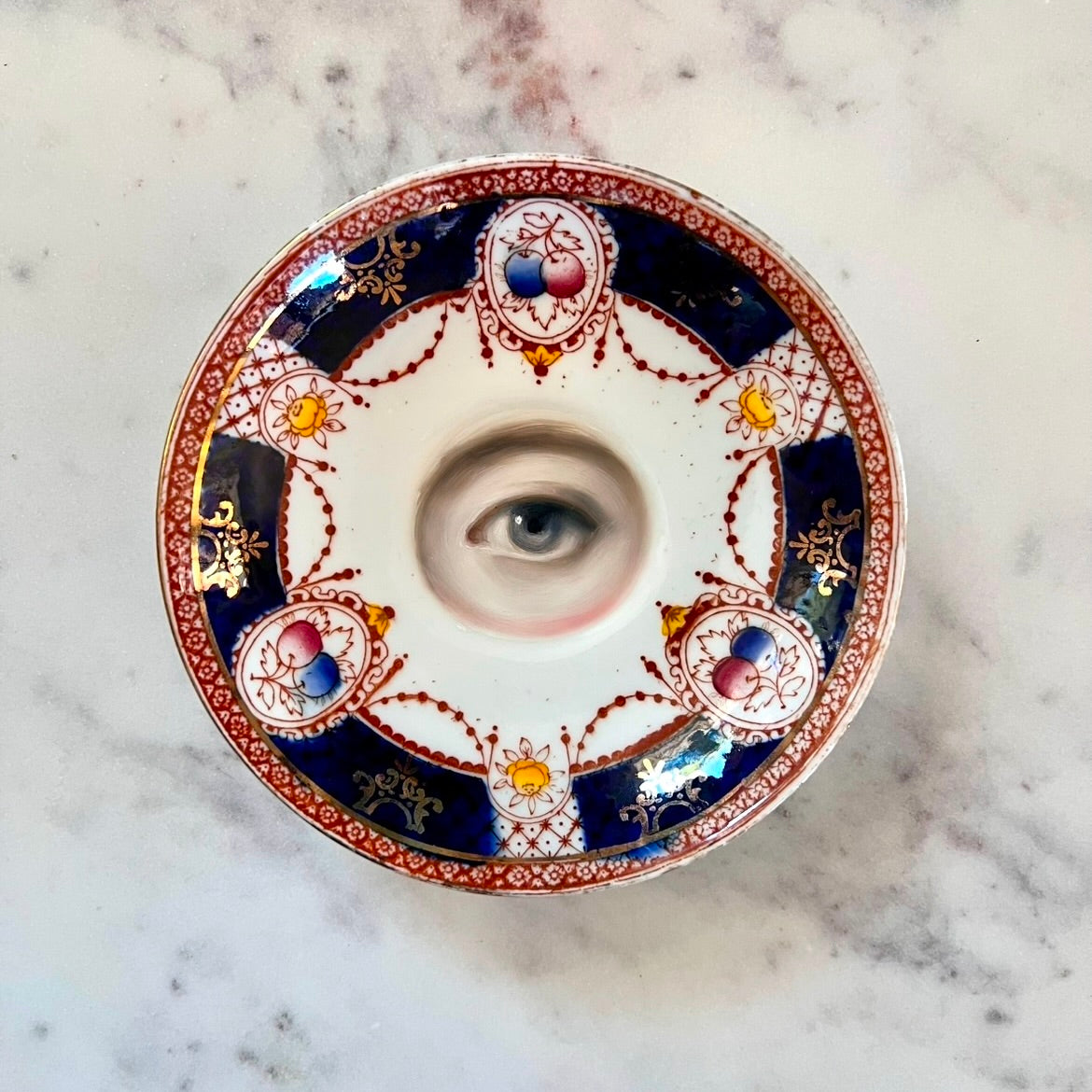 No. 2831 Lover's Eye Painting on an English Victorian Plate
