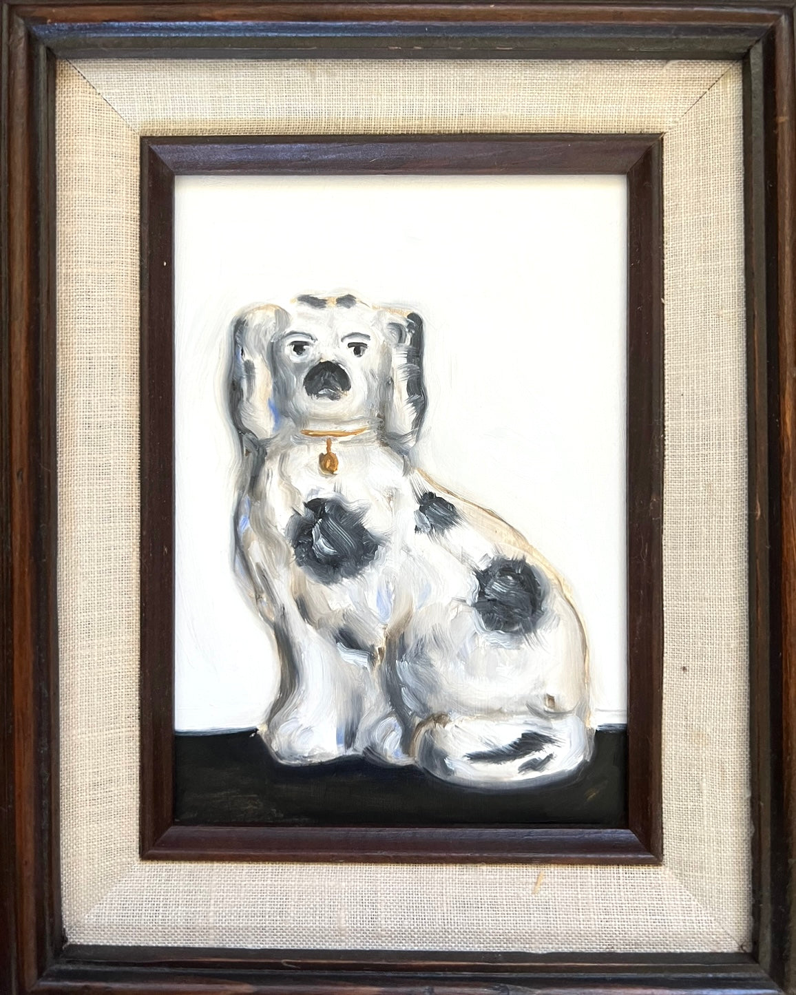 No. 1032 Milo the Black and White Staffordshire Dog - Portrait