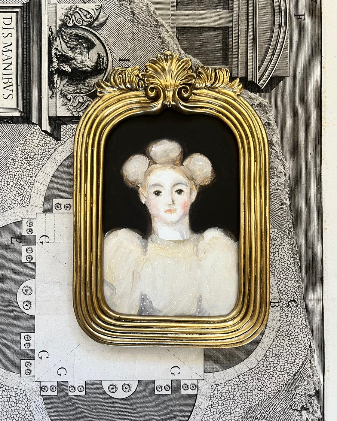 Storybook Portrait of a Lady in a Dotted Swiss Dress