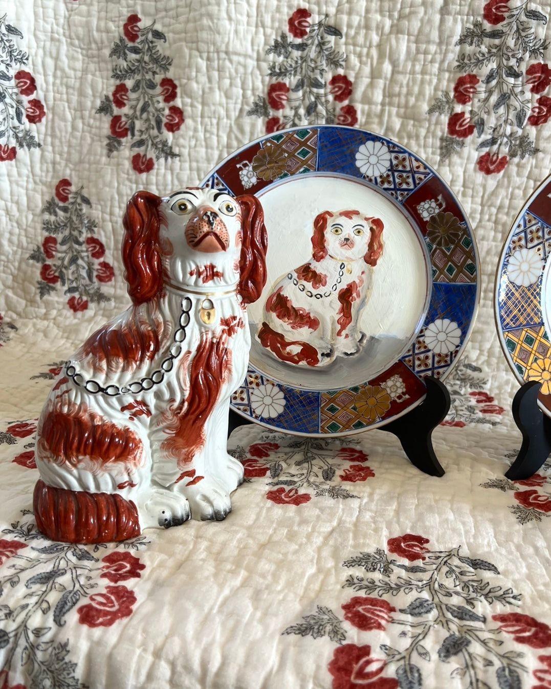 Bernadette & Bernard the Red and White Staffordshire Spaniels Portraits
