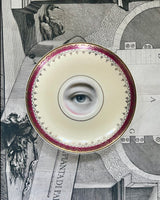 Lover's Eye Painting on a Magenta and Gold Plate