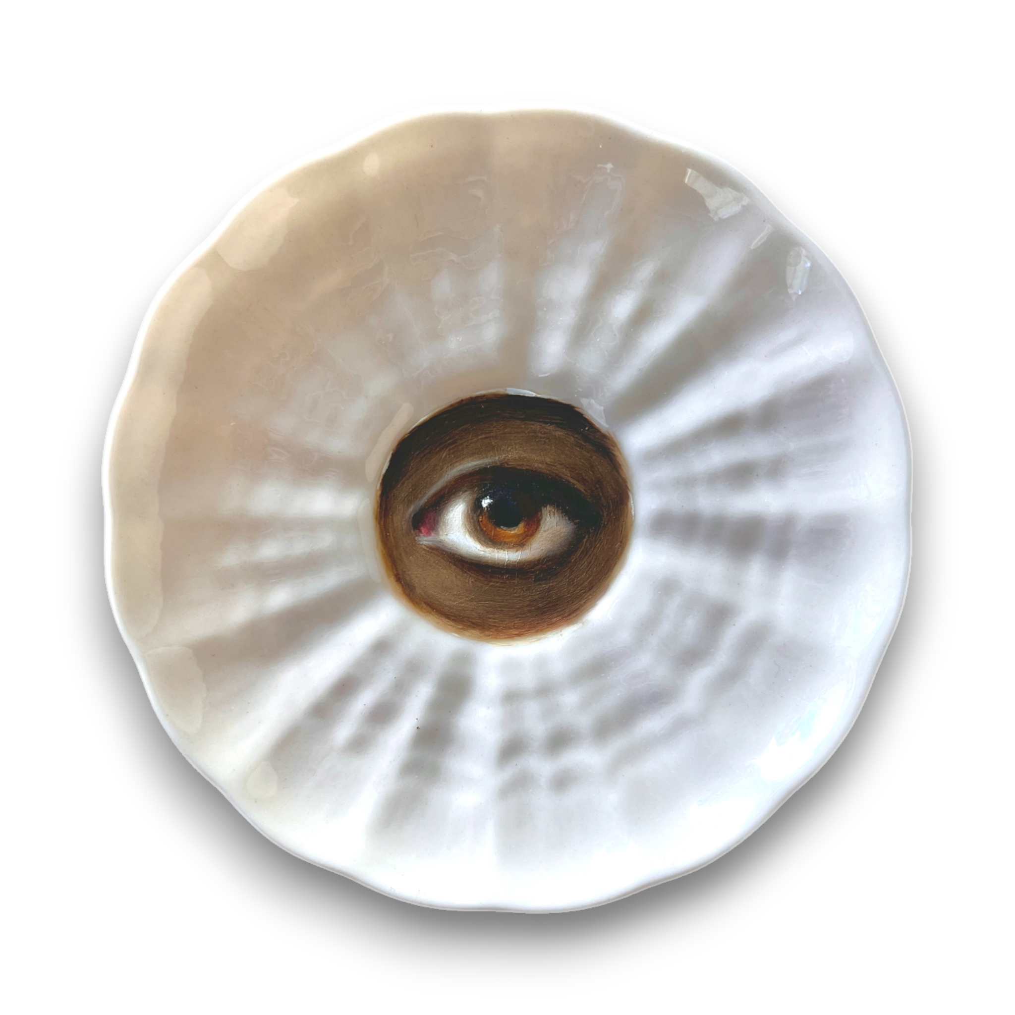 No. 3110 Lover's Eye Painting on a Belleek Shell Plate