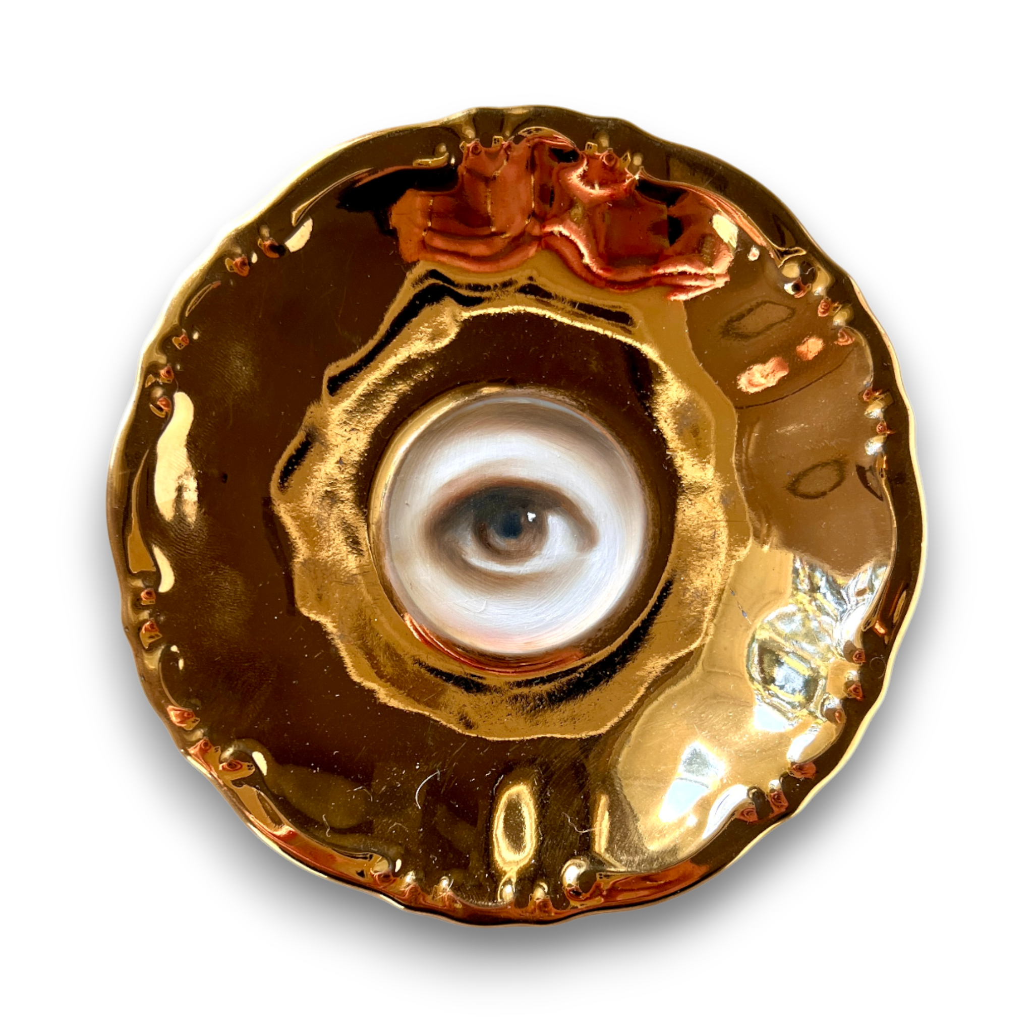No. 3113 Lover's Eye Painting on a Gold Luster Plate