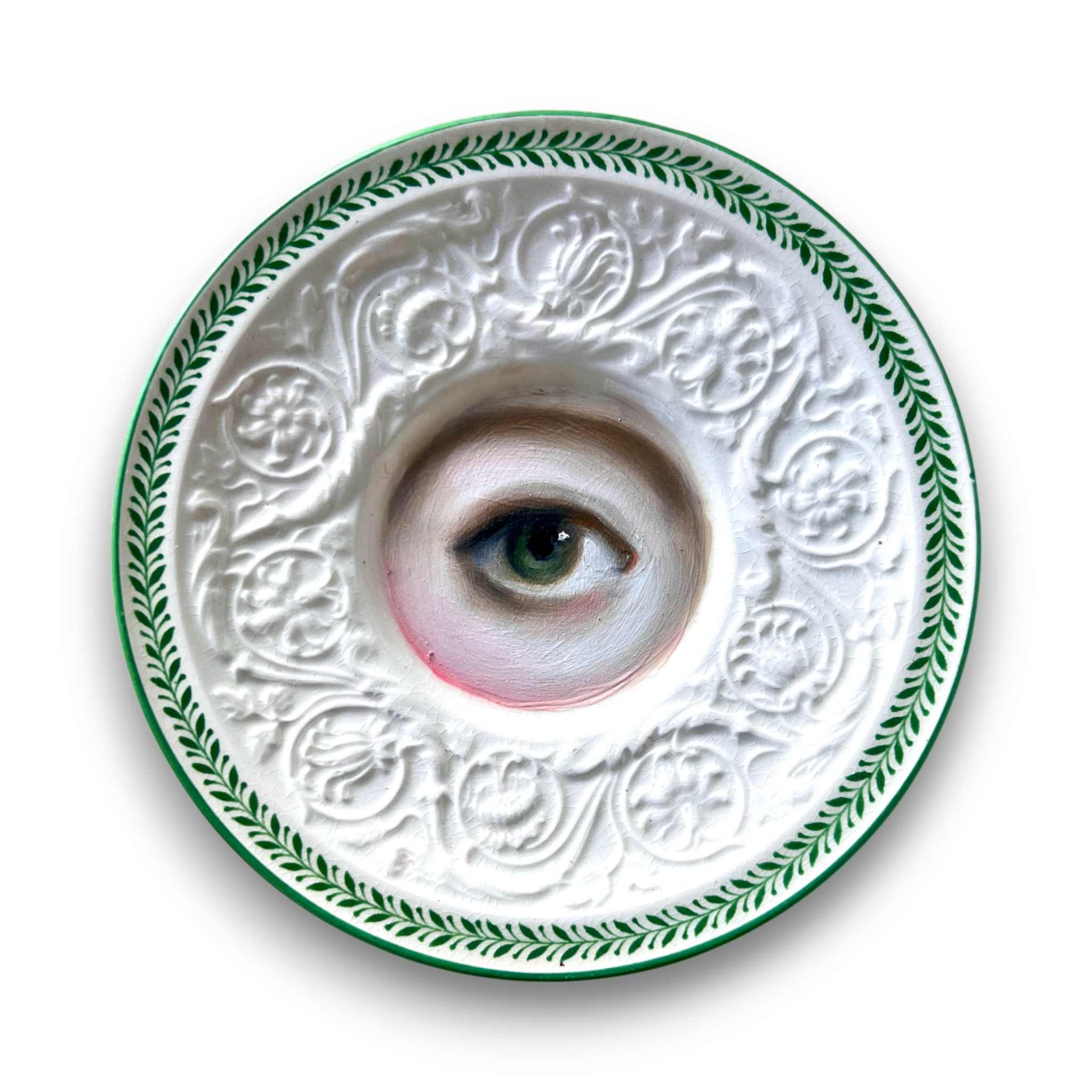 No. 3116 Lover's Eye Painting on a Wedgwood Patrician Plate