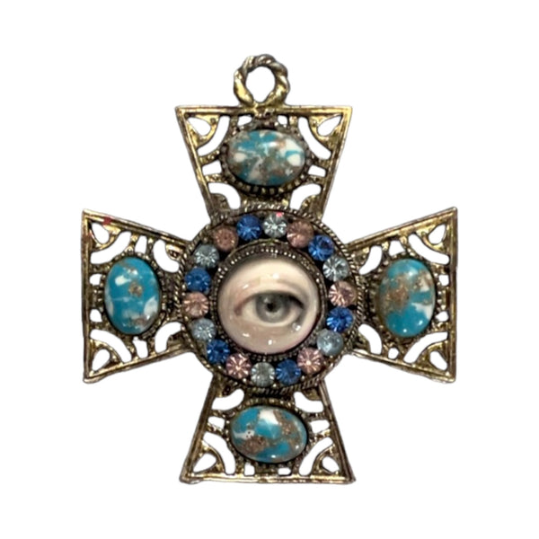 "Cymbeline" - Lover's Eye Maltese Cross Pendant