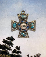 New! - "Cymbeline" - Lover's Eye Maltese Cross Pendant