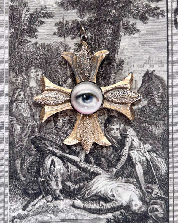 "Astrid" - Lover's Eye Maltese Cross Pendant