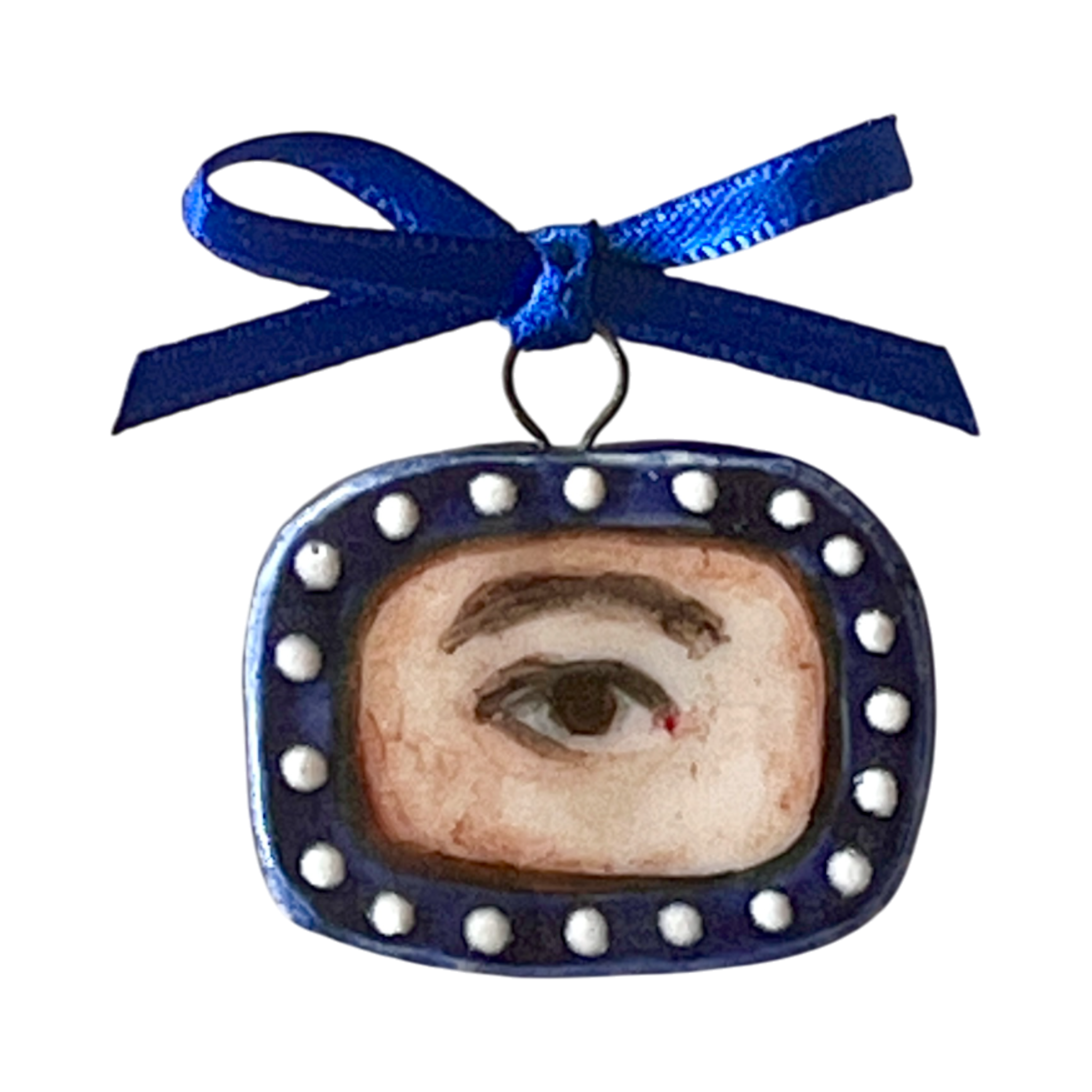 No. 268 Lover's Eye Charm - Navy & Pearls