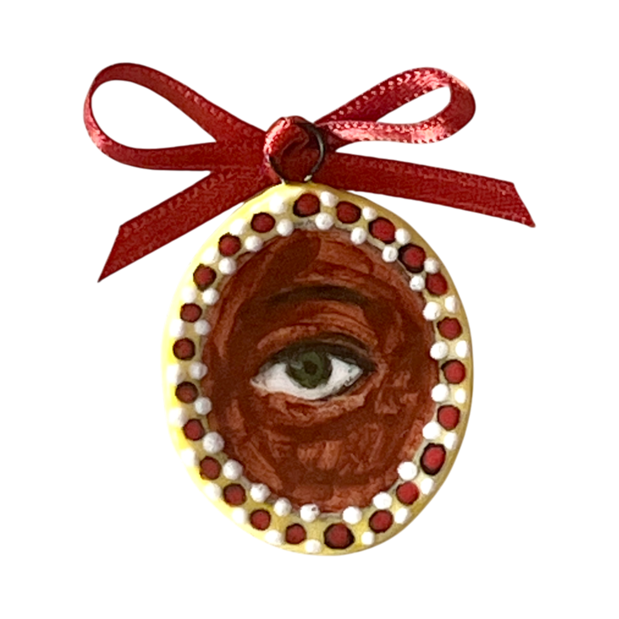 No. 270 Lover's Eye Charm - Garnets & Pearls