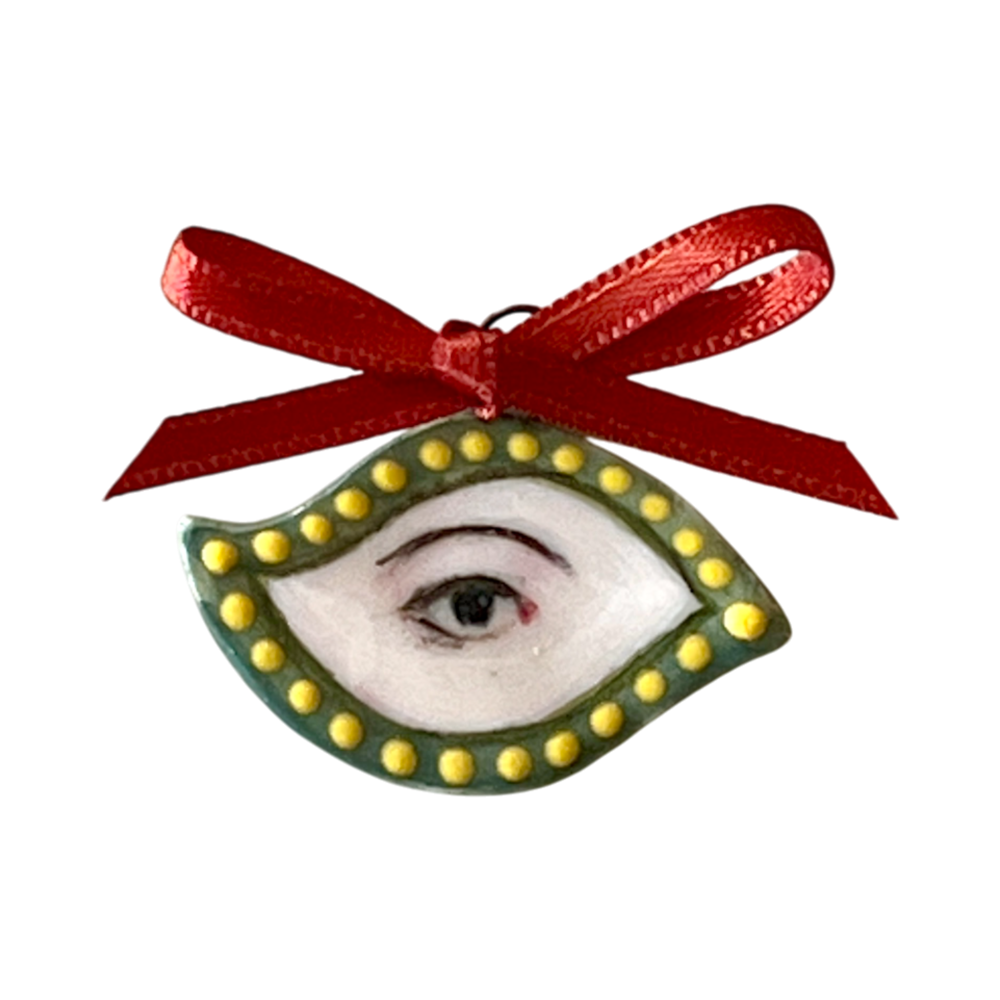 No. 276 Lover's Eye Charm - Green & Gold