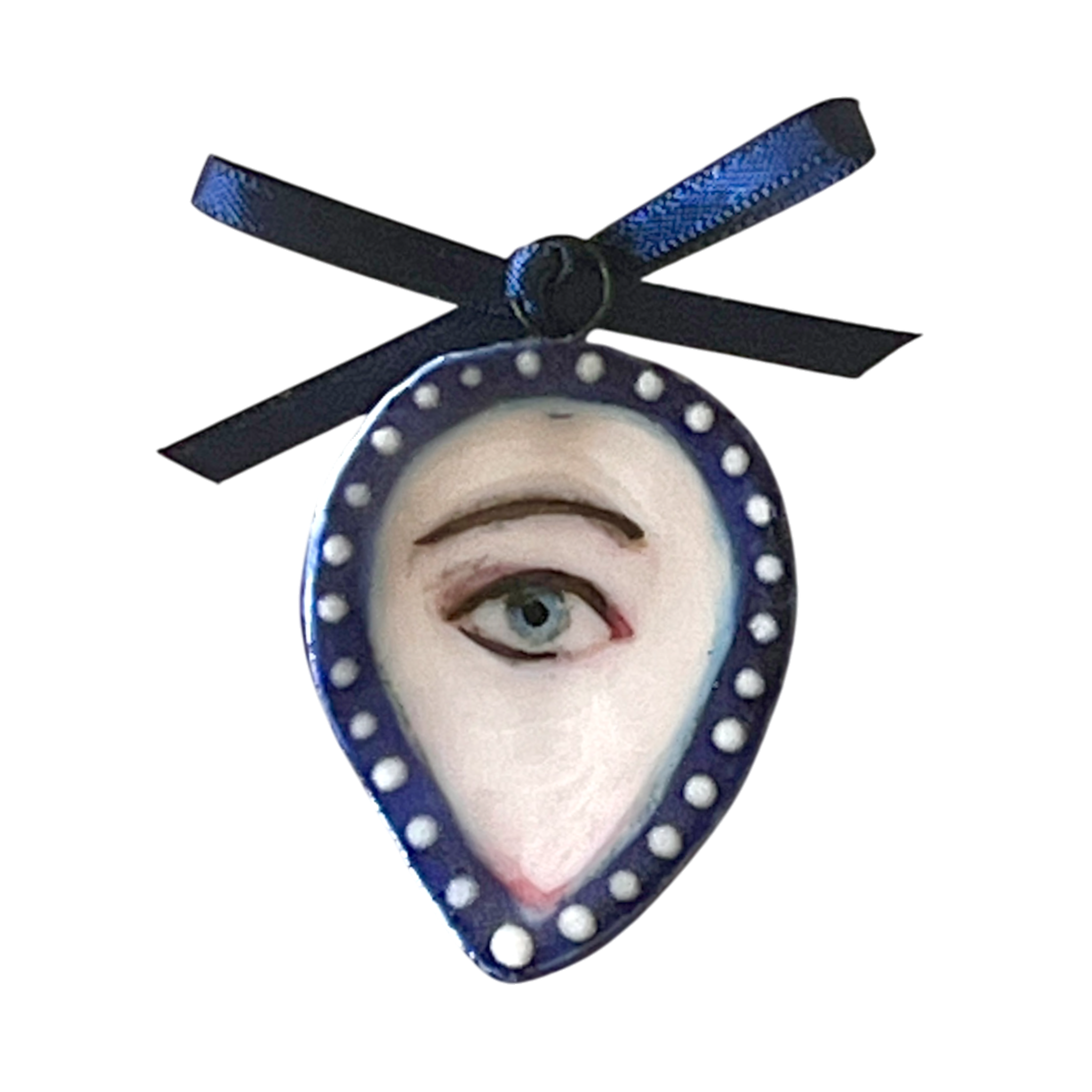 No. 279 Lover's Eye Charm - Blue & Pearls