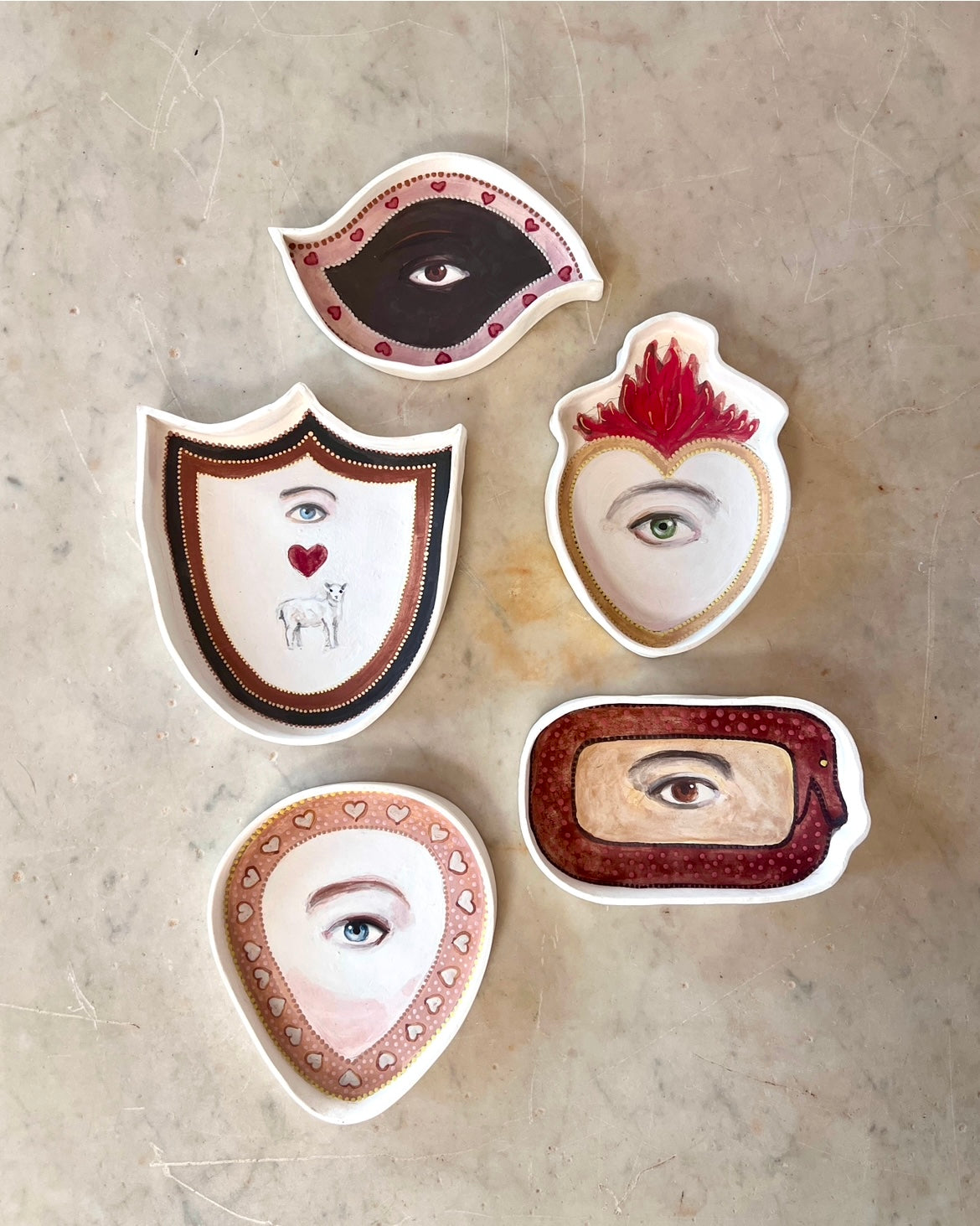 No. 204 Lover's Eye Jewelry Dish - Heart Teardrop