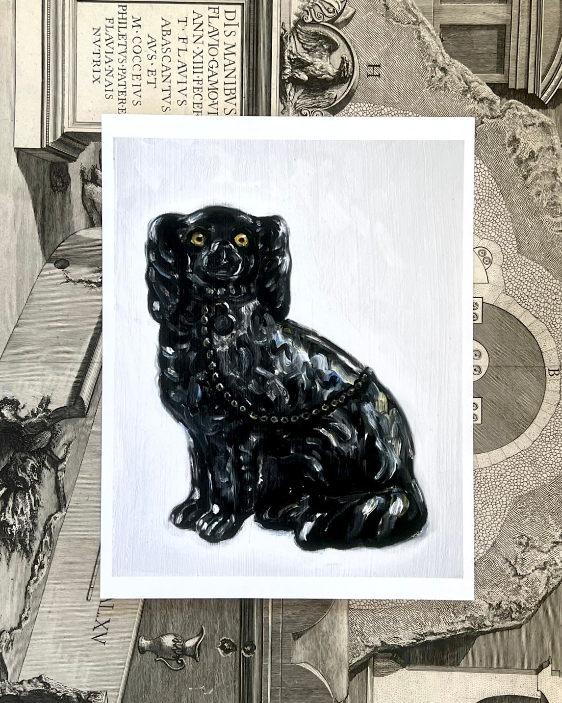 Pearl the Staffordshire Spaniel Giclée Art Print (7"x10")