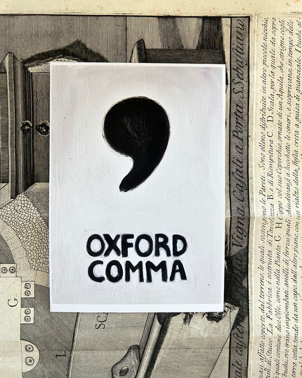 Last One! - Oxford Comma Giclée Art Print in Putty White and Black (4"x6" or 5"x7")
