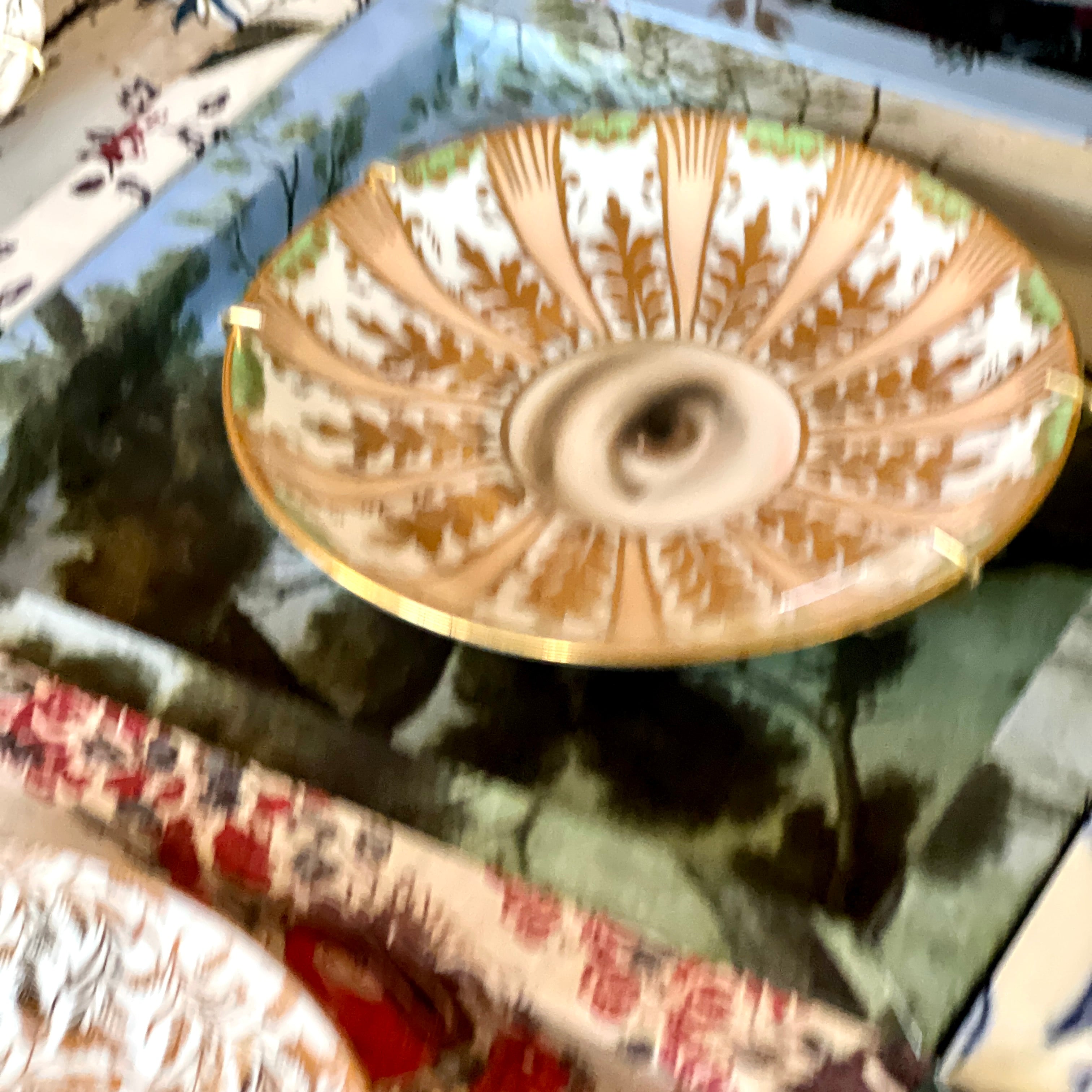 No. 2992 Lover's Eye Painting on an English Pastel Royal Chelsea Plate