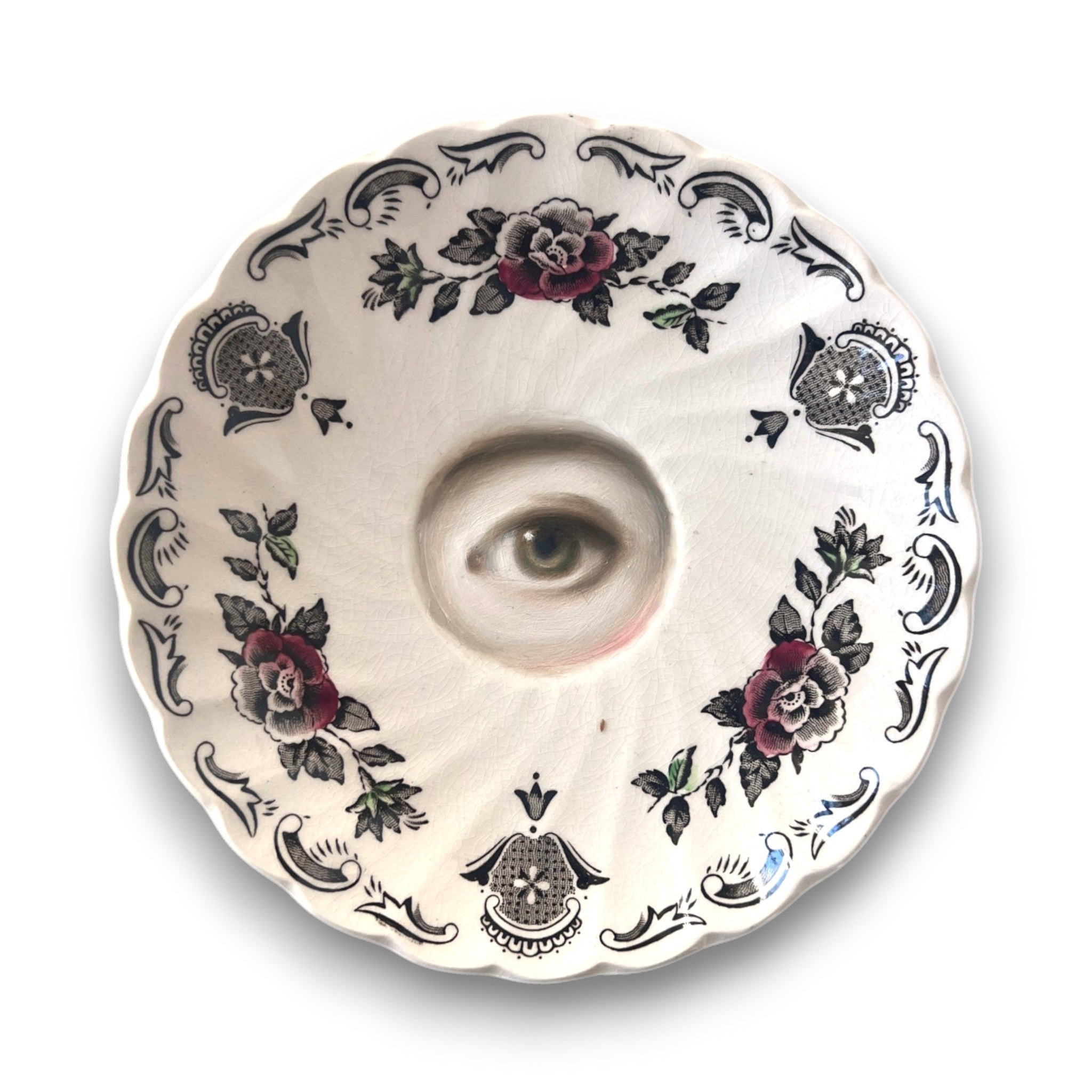 No. 3189 Lover's Eye Painting on a "Bouquet" Plate