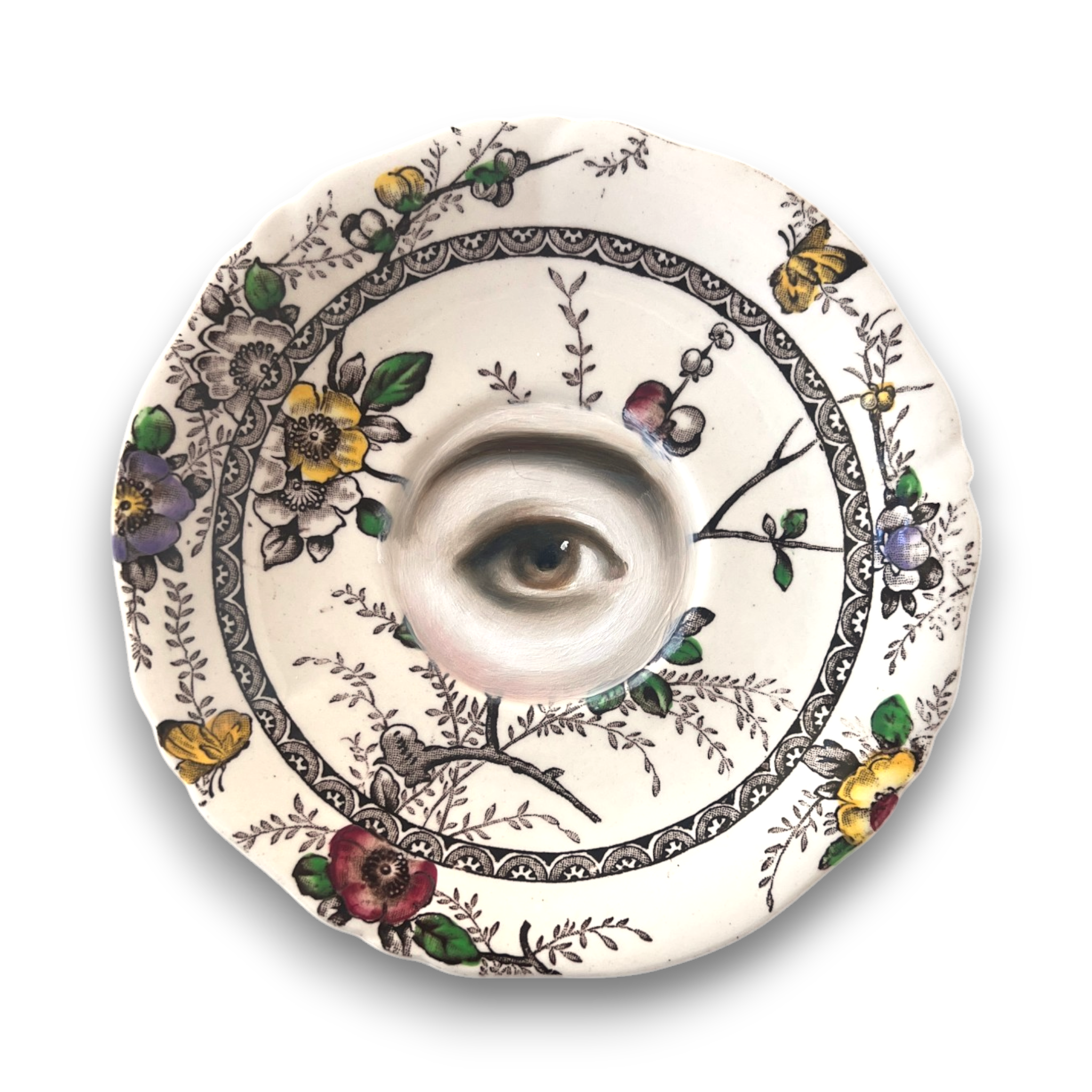 No. 3195 Lover's Eye Painting on a Meakin "Medway" Plate