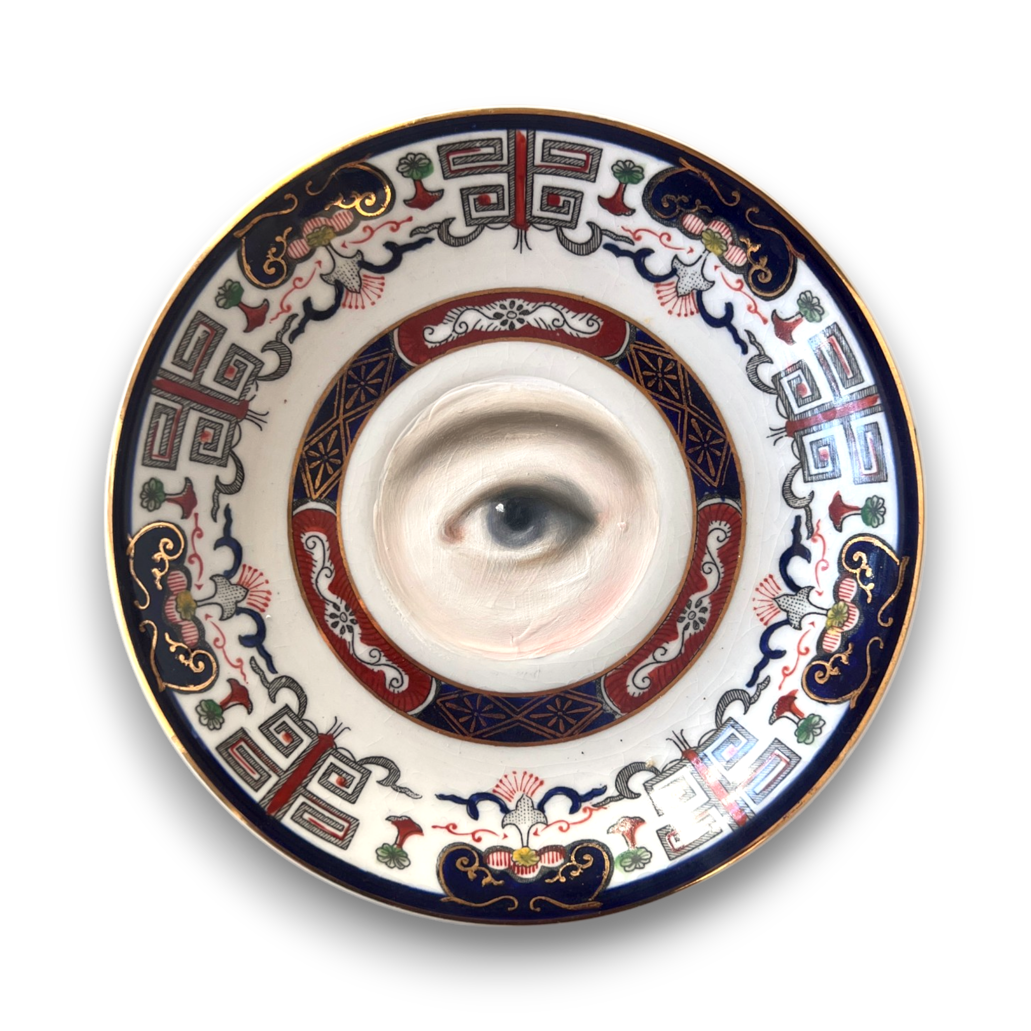 No. 3173 Lover's Eye Painting on an English Imari Plate