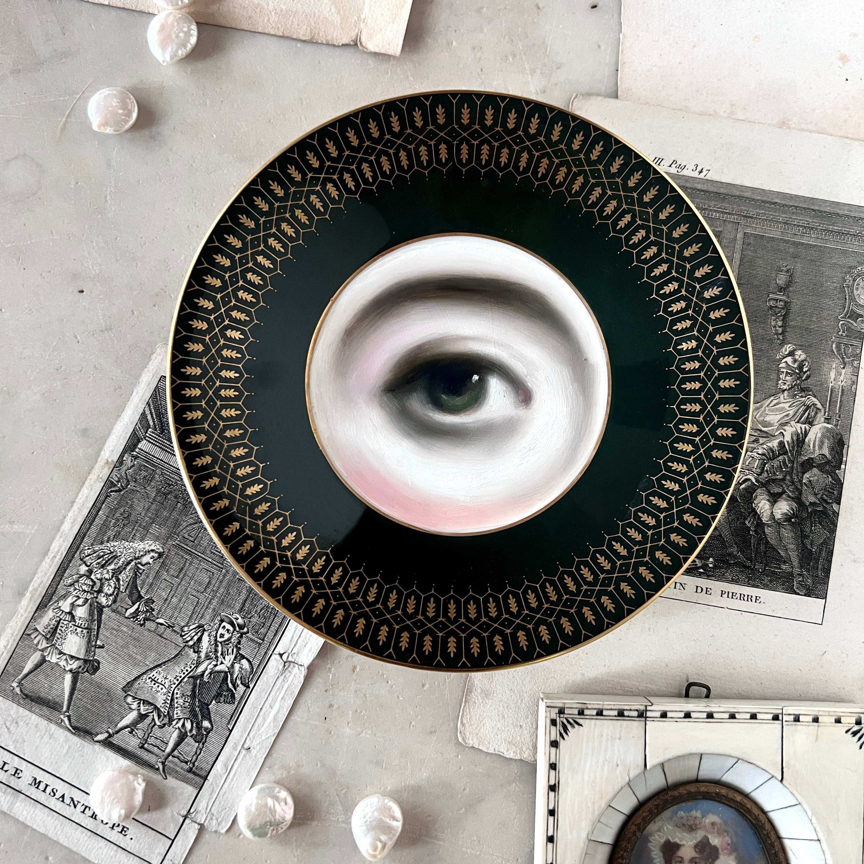 No. 3029 Lover's Eye Painting on a Coalport "Chateau" Plate