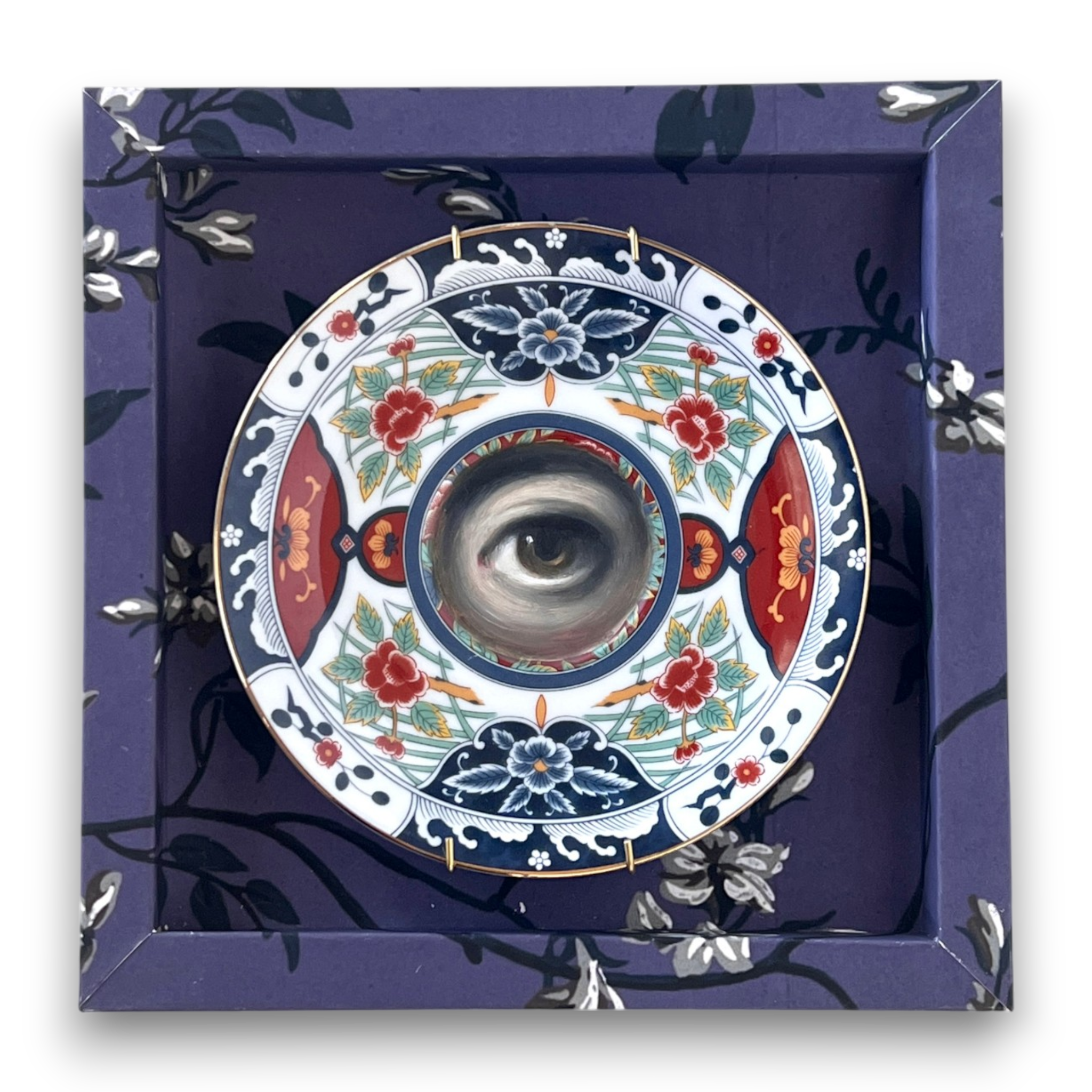 No. 2360 Lover's Eye Painting on a Gump's Imari Plate
