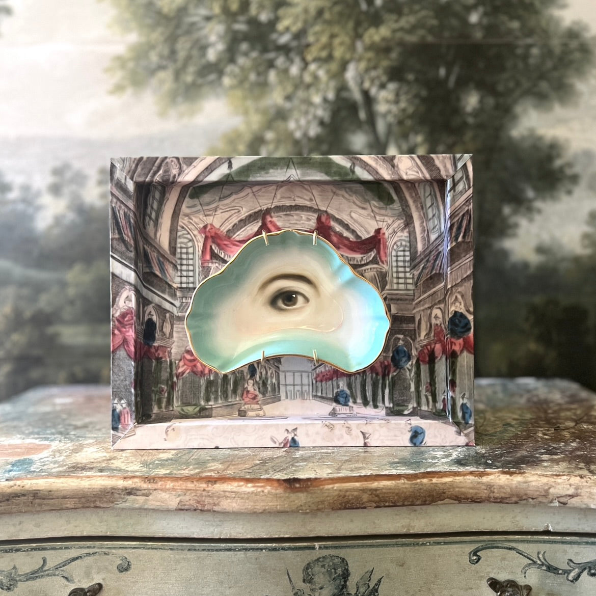 No. 3214 Lover's Eye Painting on a French Limoges Trefoil Plate