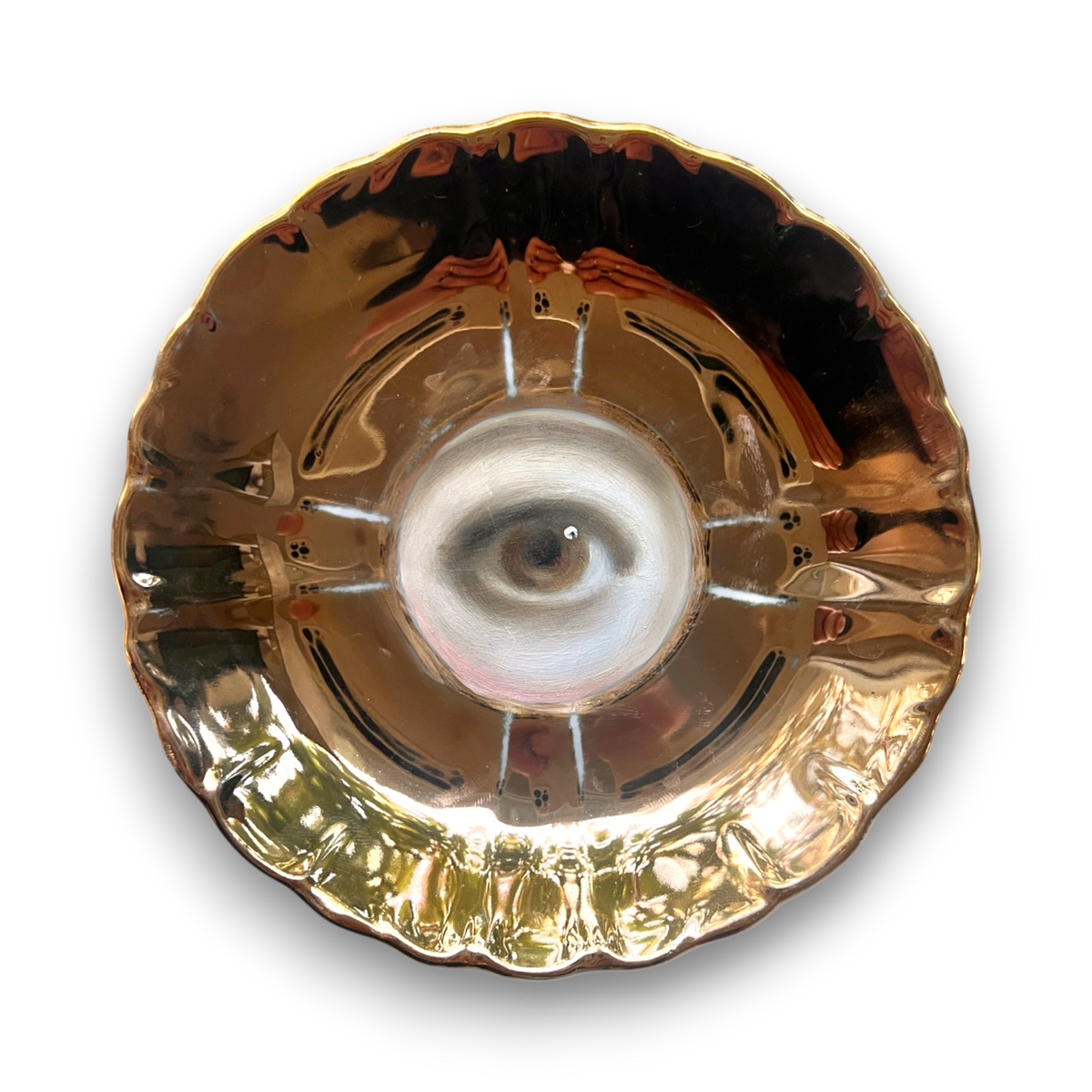 No. 3916 Lover's Eye Painting on a Mini Gold Luster Plate