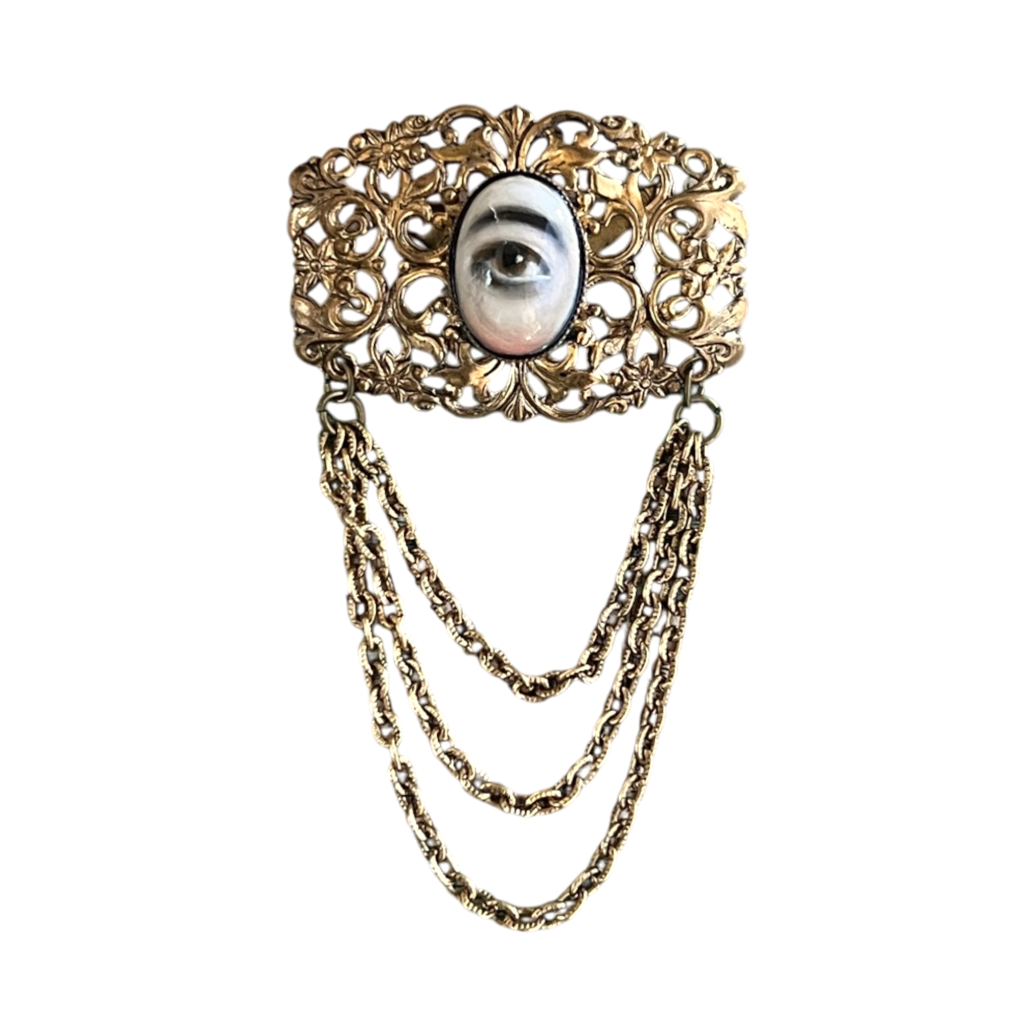No. 3227 Lover's Eye Chain Swag Brooch