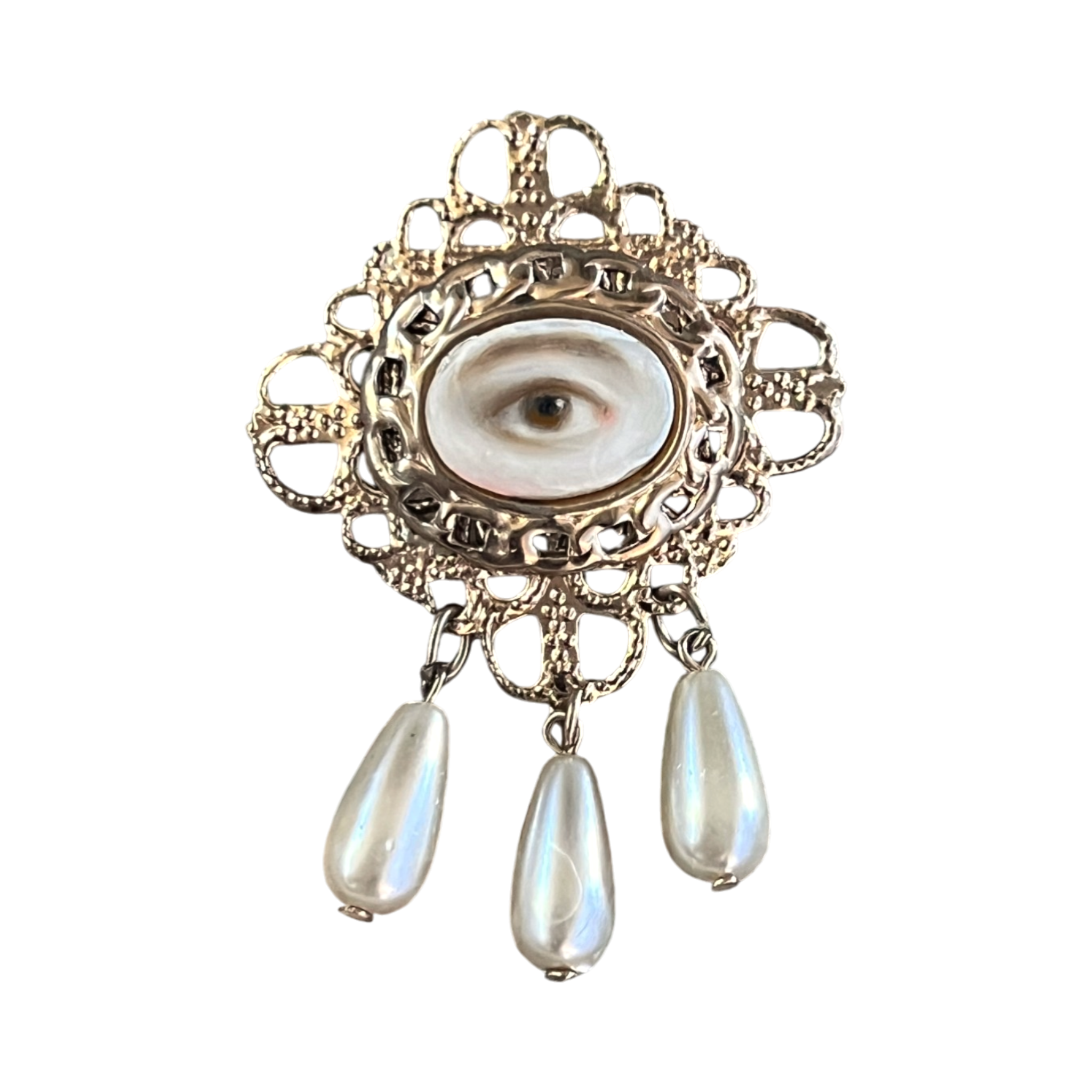 No. 3230 Lover's Eye Pearl Drop Brooch