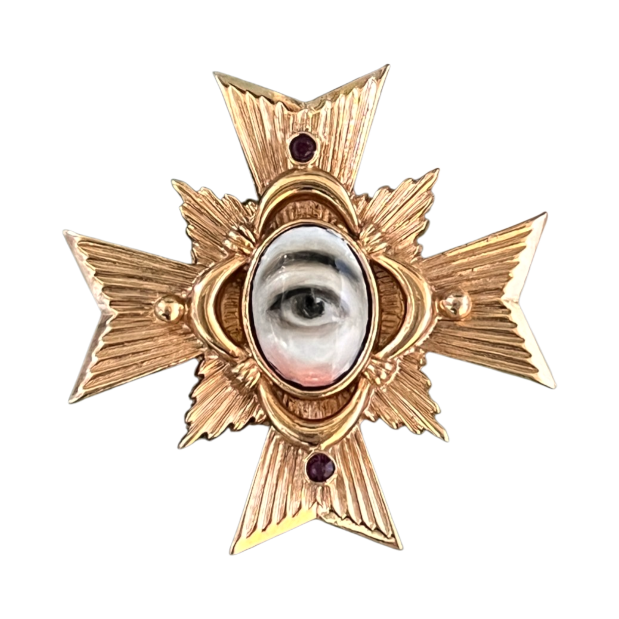 No. 3235 Lover's Eye Maltese Cross Brooch
