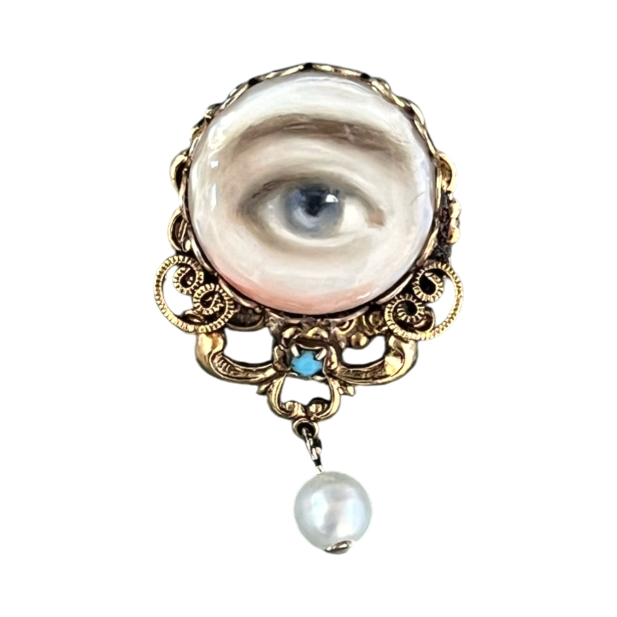 No. 3237 Lover's Eye Pearl Drop Brooch