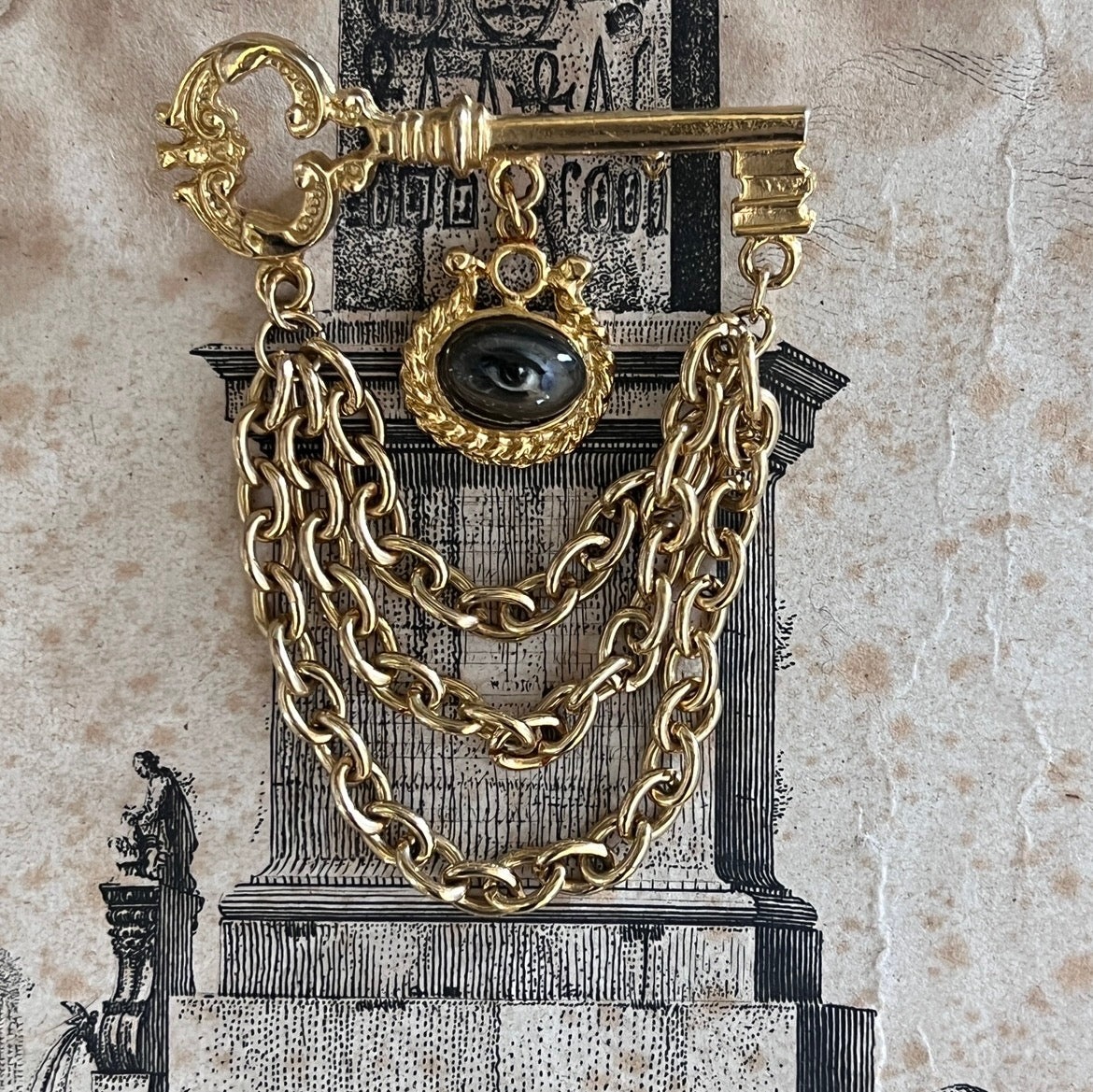 No. 3222 Lover's Eye Key Brooch