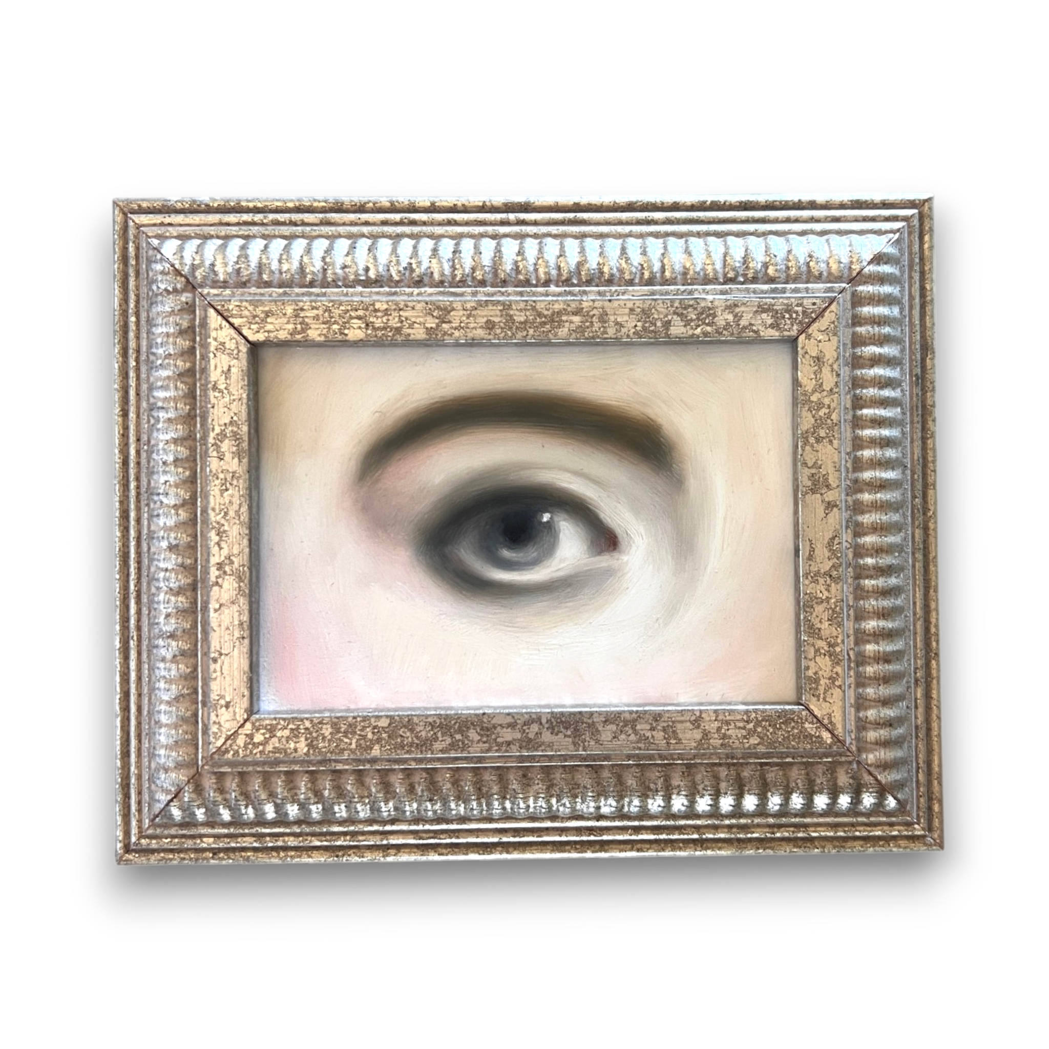No. 3253 Lover's Eye Painting in a Silver Wood Frame