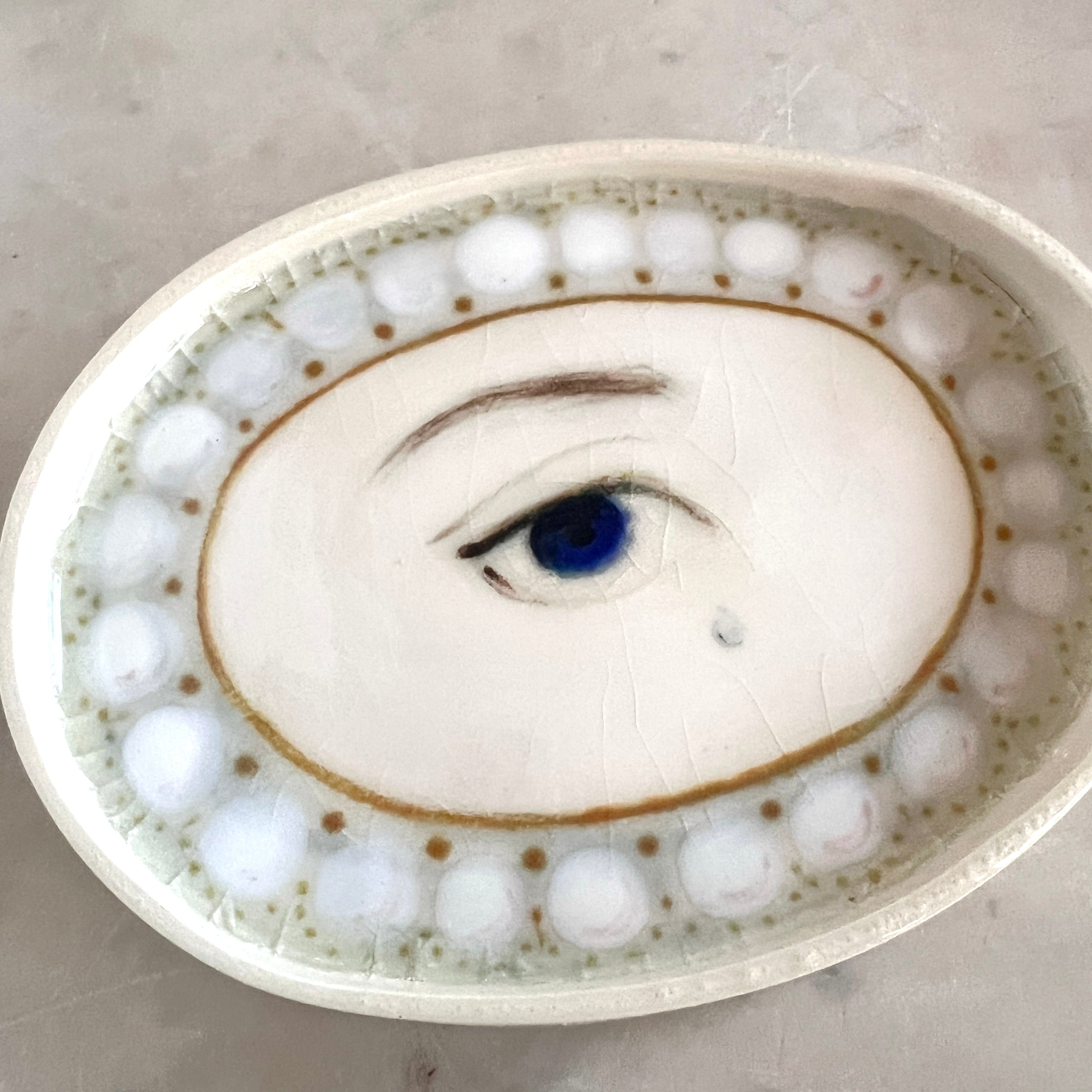 No. 69 Lover's Eye Jewelry Dish - Pearl with Teardop (Slight Seconds)