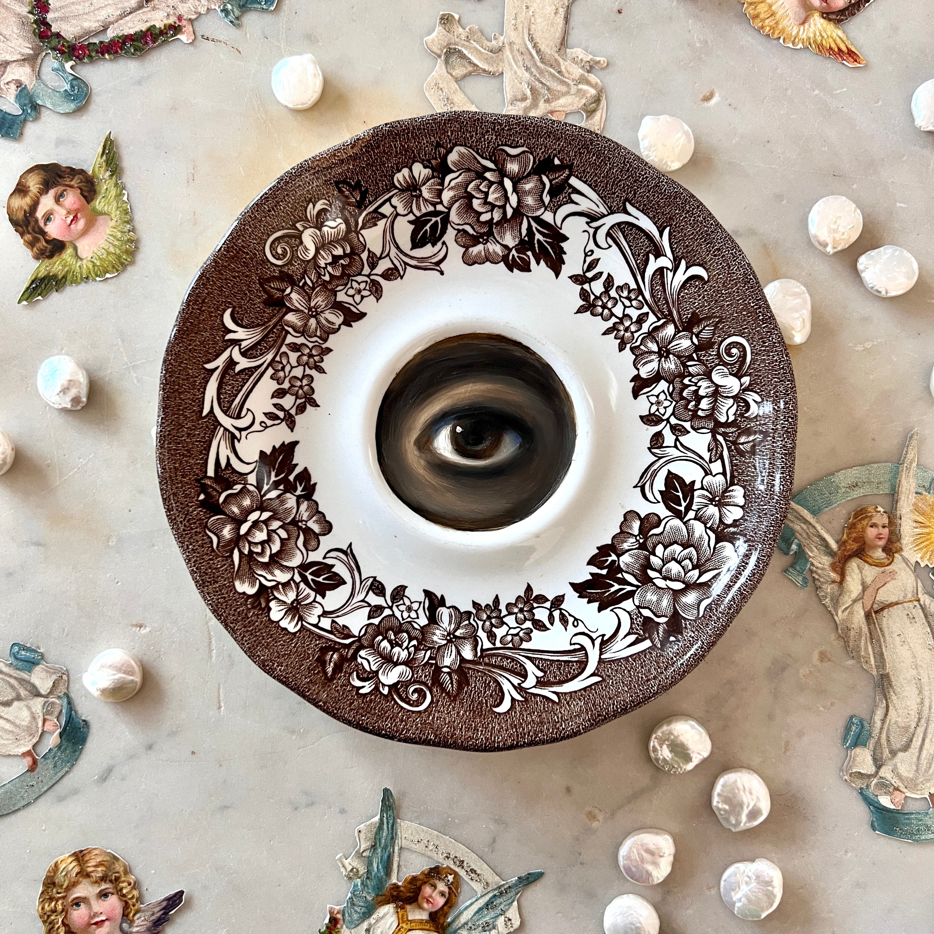 No. 3084 Lover's Eye Painting on an English Royal Staffordshire Plate