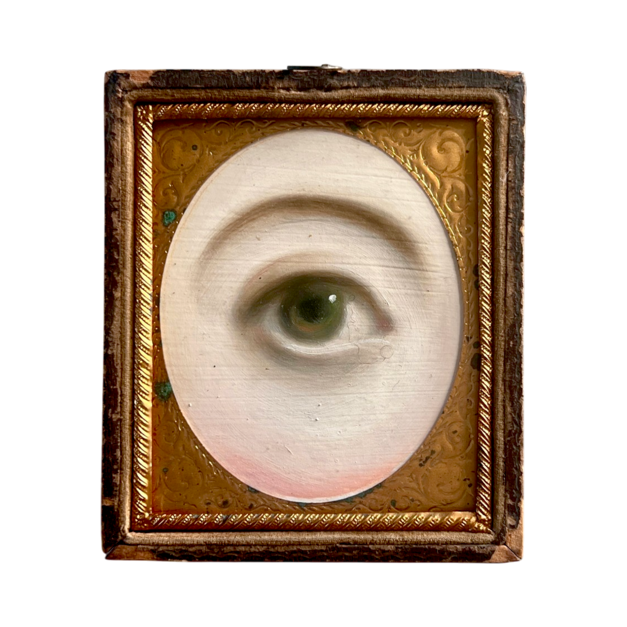 No. 3268 Lover's Eye Painting in an Antique Daguerreotype Case