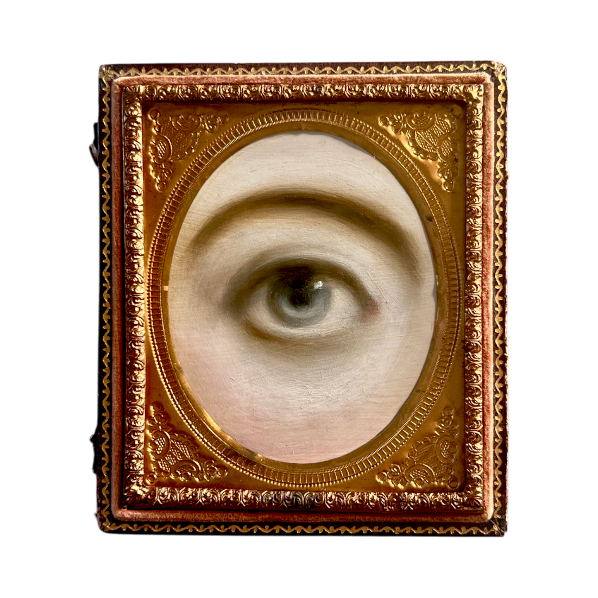 No. 3271 Lover's Eye Painting in an Antique Daguerreotype Case
