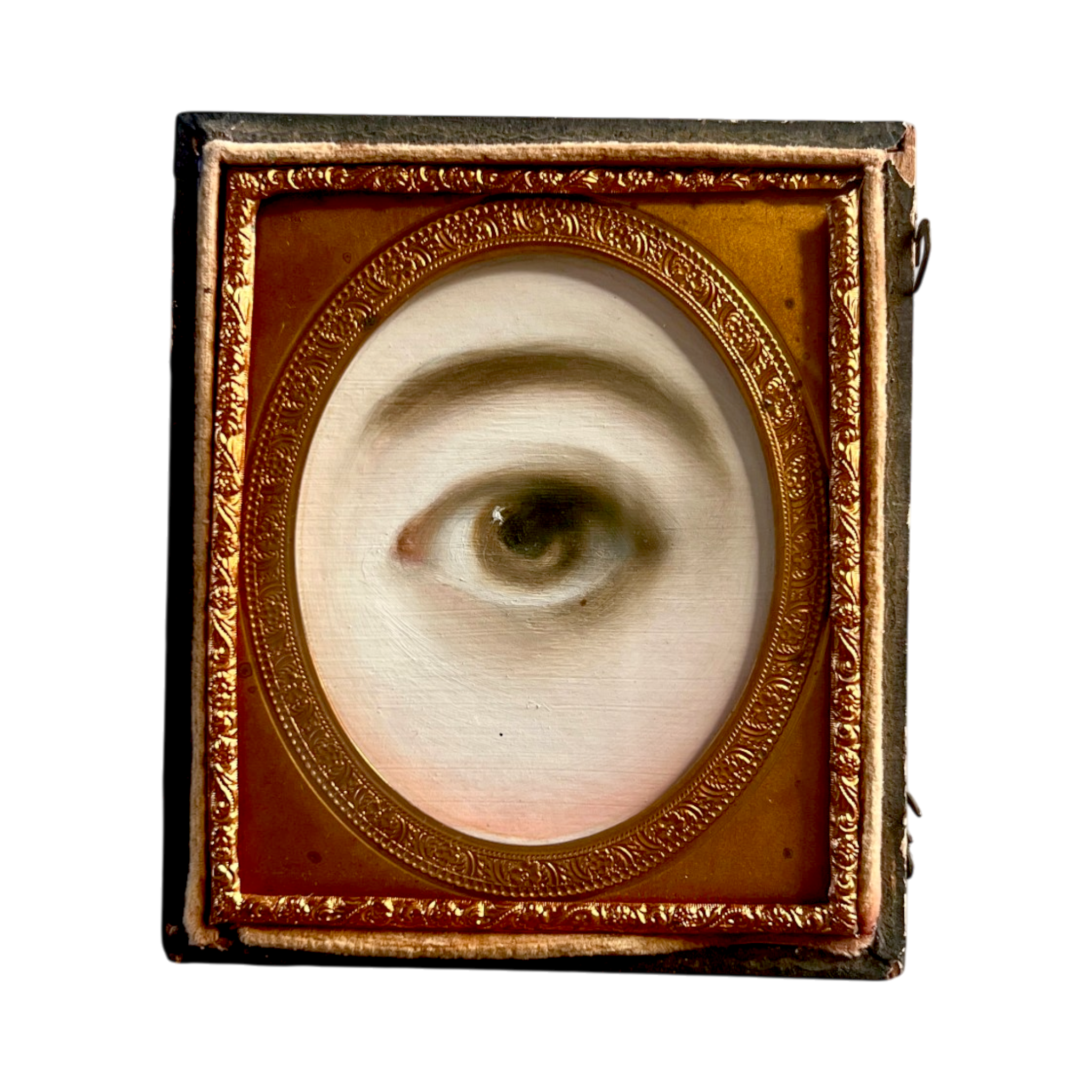 No. 3273 Lover's Eye Painting in an Antique Daguerreotype Case
