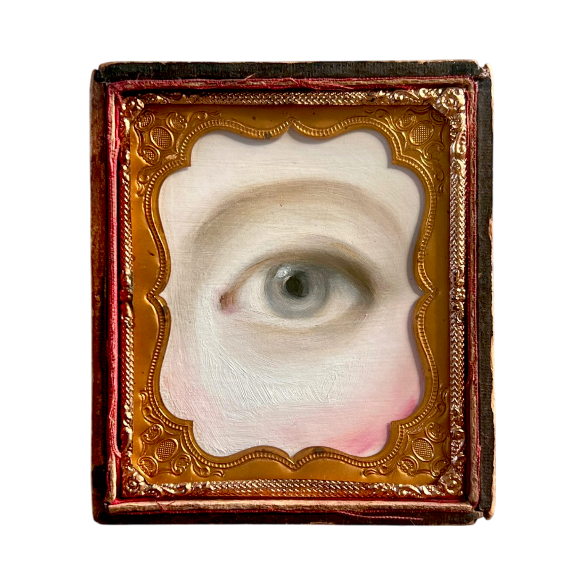 No. 3277 Lover's Eye Painting in an Antique Daguerreotype Case