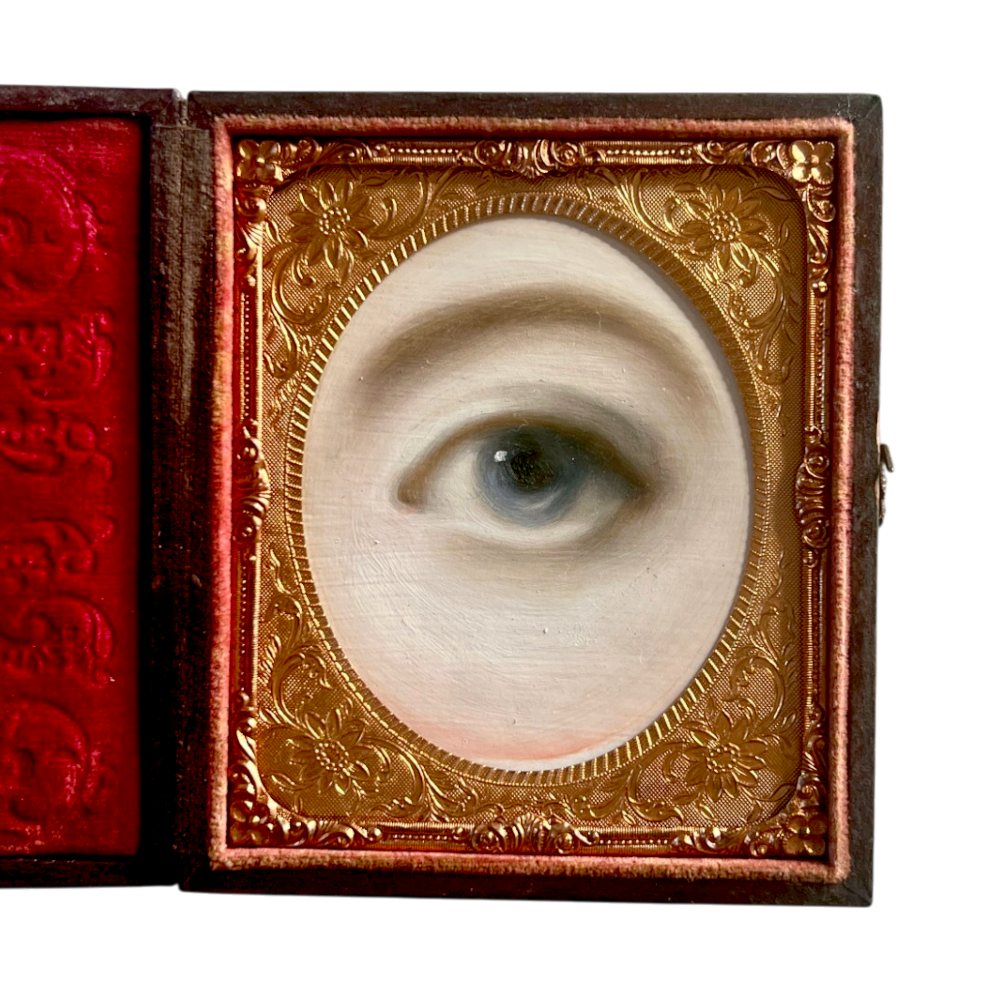 No. 3281 Lover's Eye Painting in an Antique Daguerreotype Case
