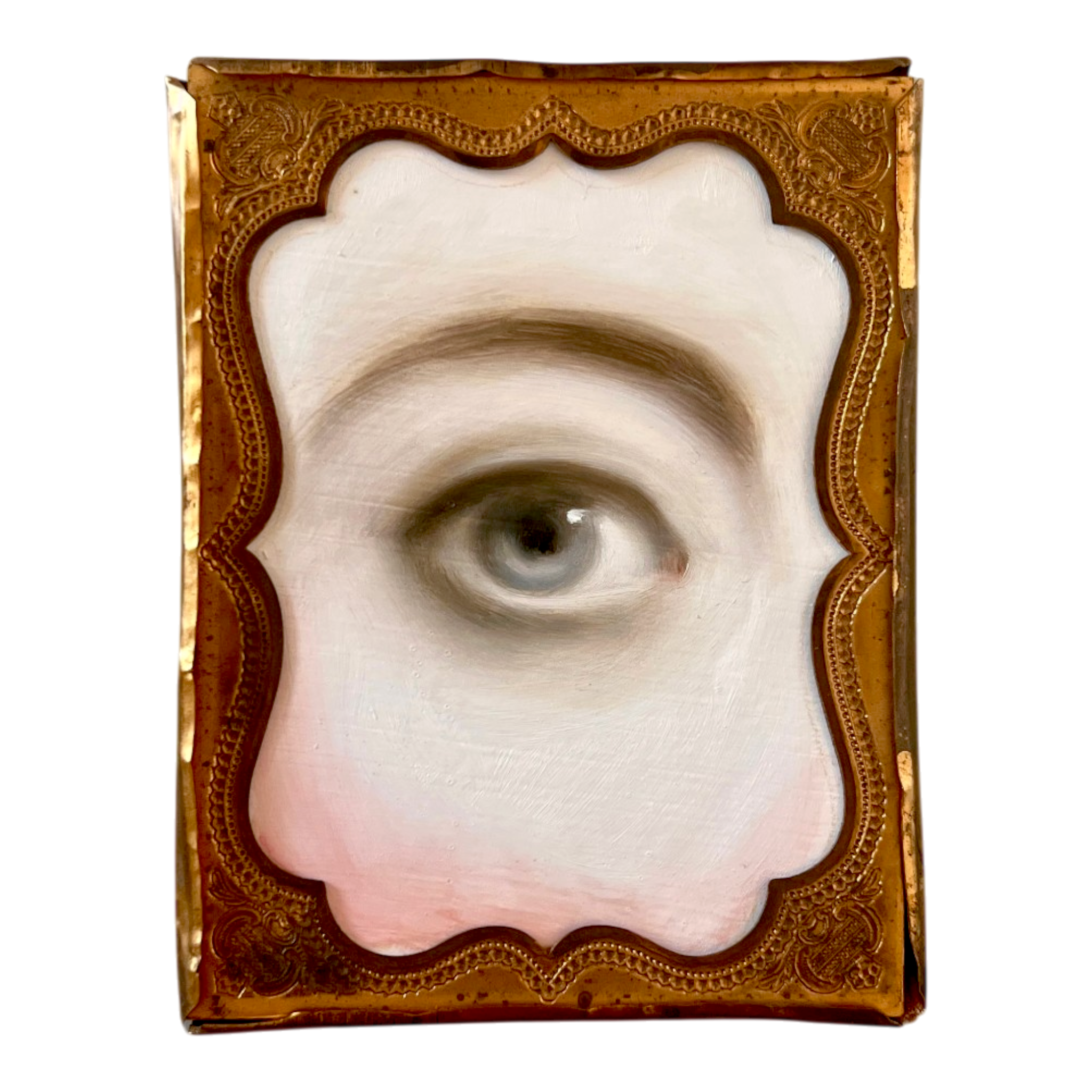 No. 3283 Lover's Eye Painting in an Antique Daguerreotype Case