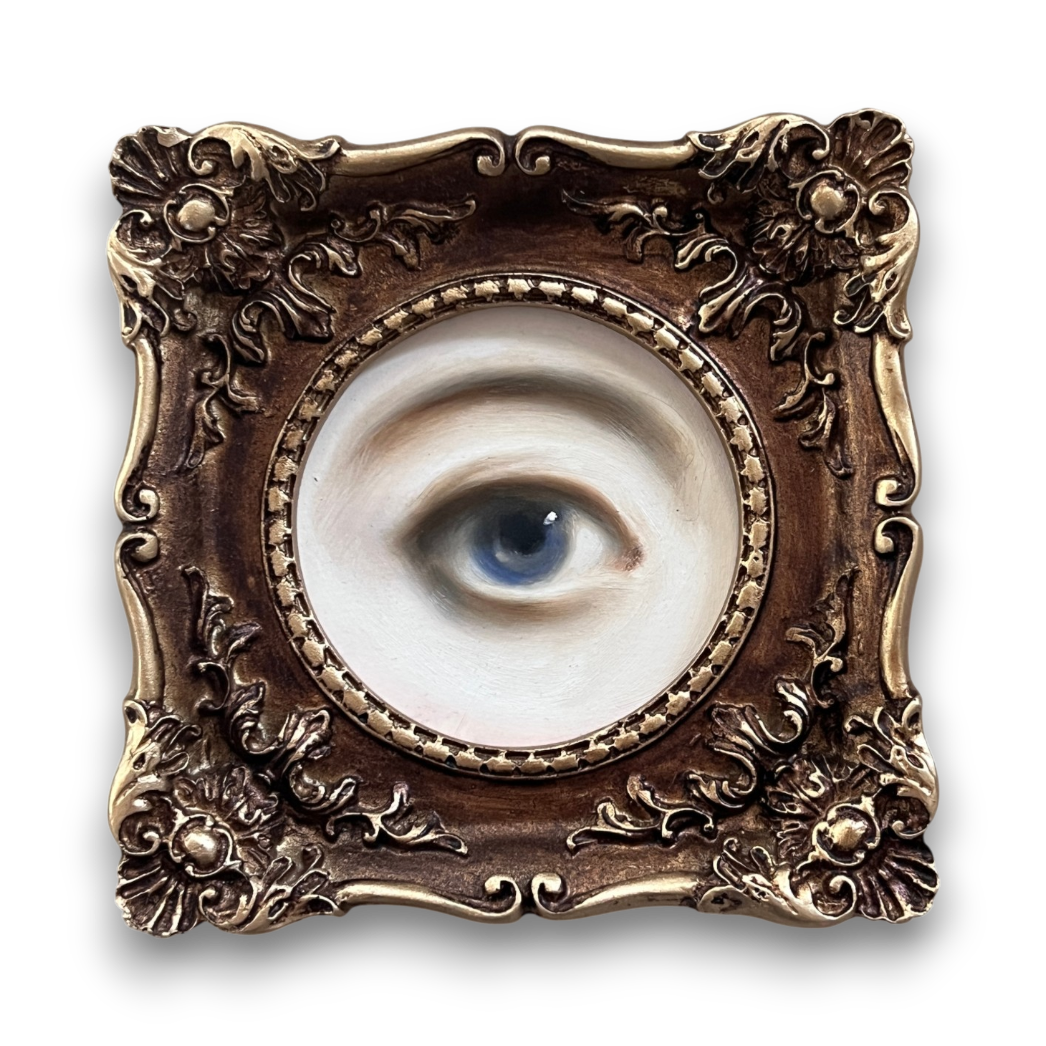 No. 3288 Lover's Eye Painting in an Ornate Old Gold Frame